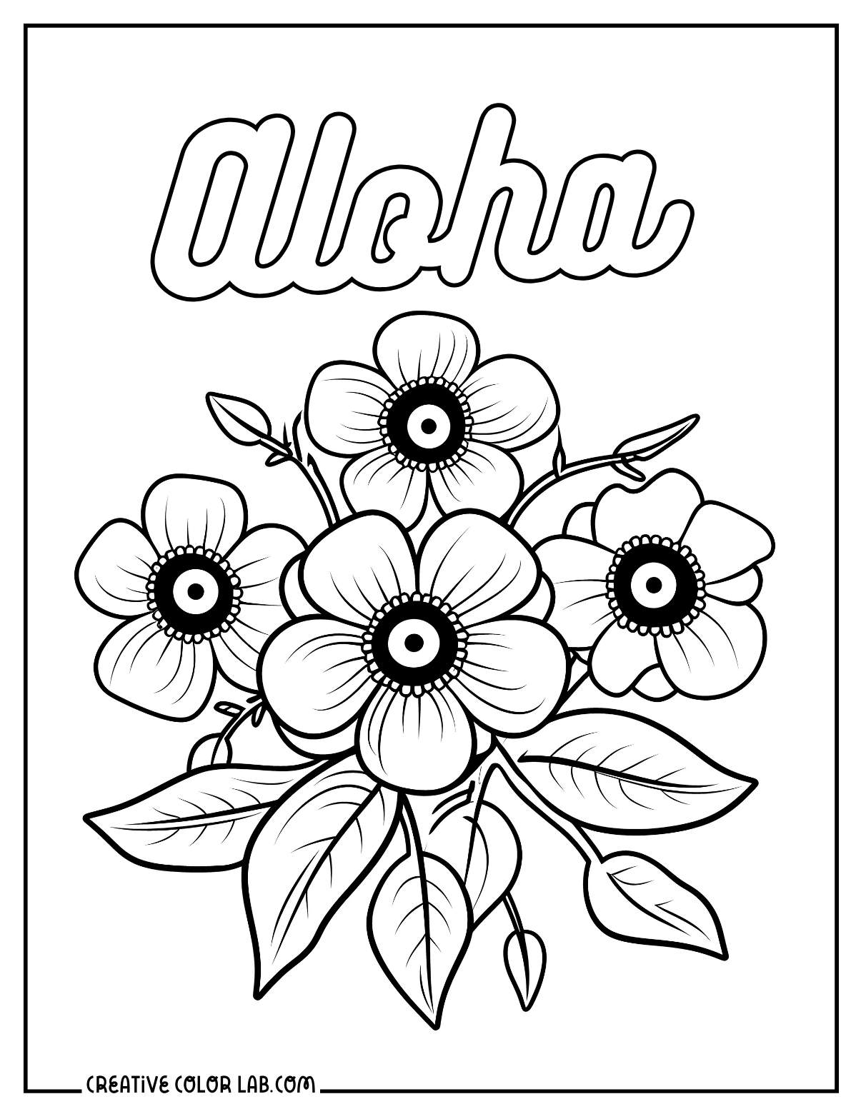 10 Hawaiian Tropical Flower Coloring Pages Free PDF Printables