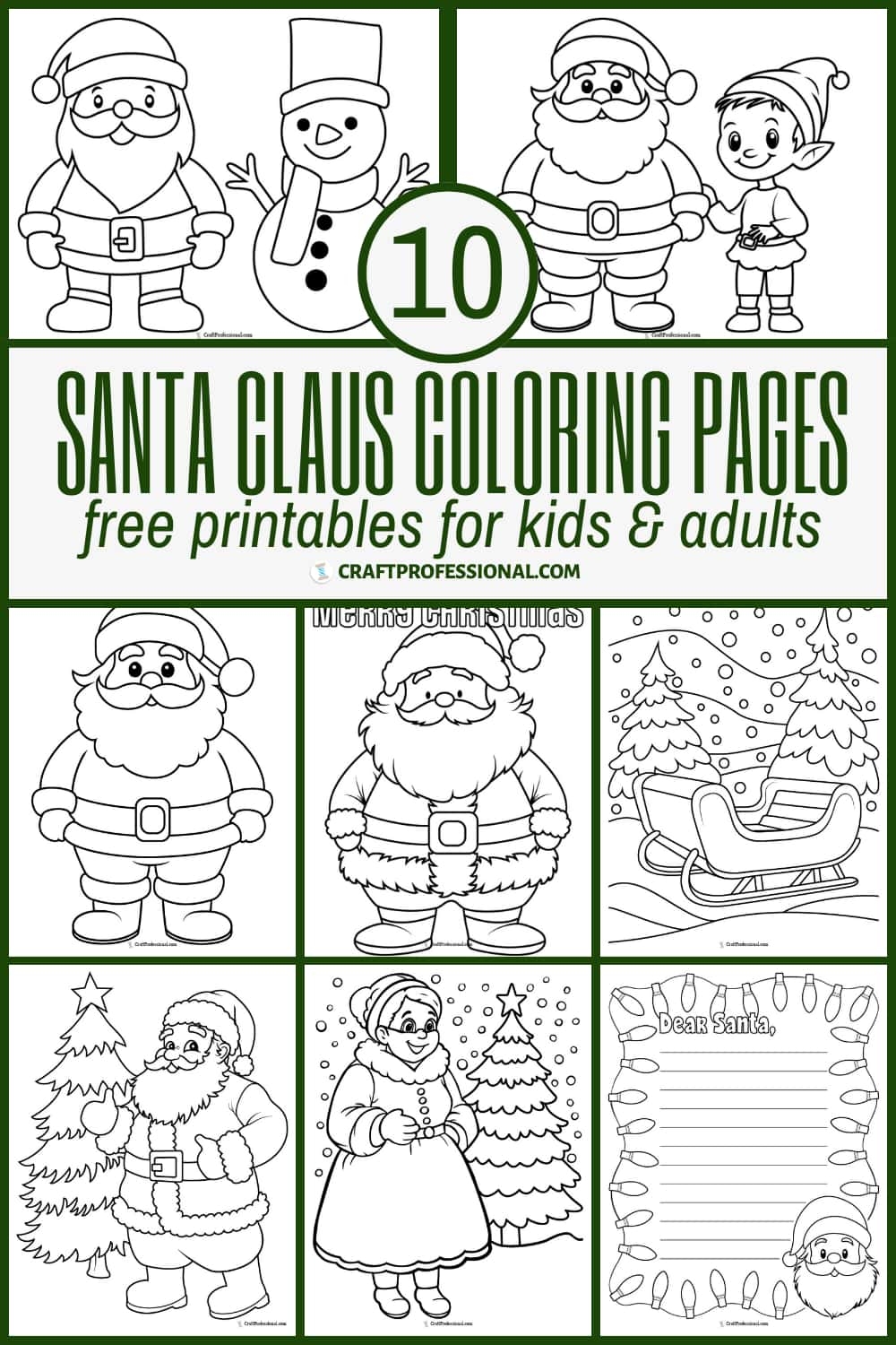 Santa Claus Coloring Pages Free Printables