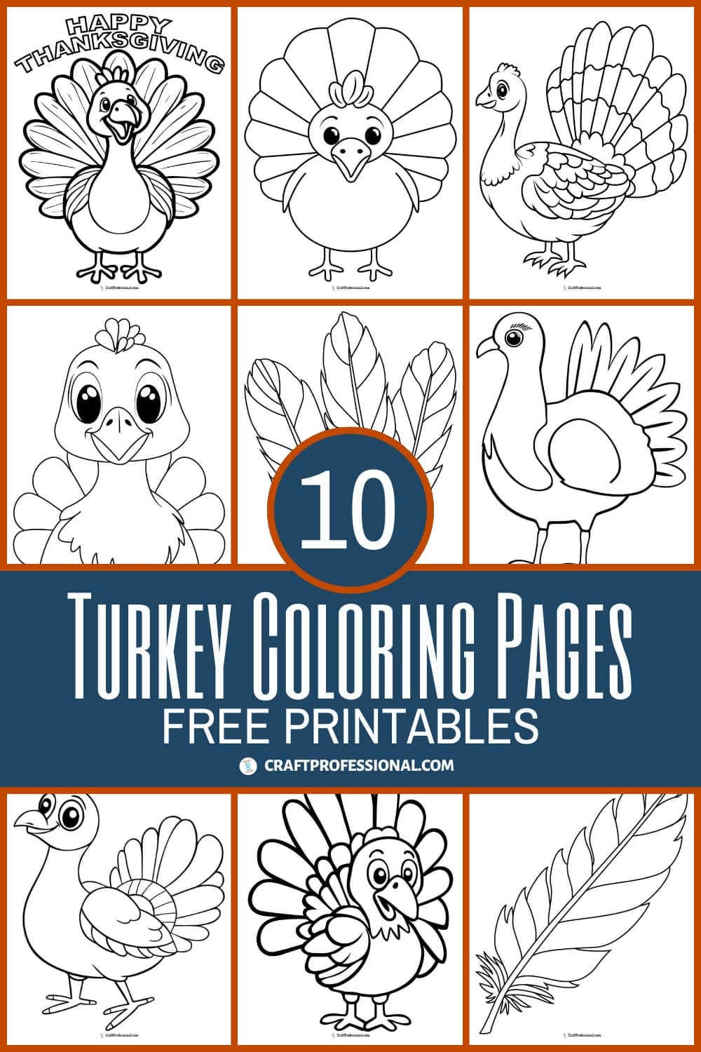 Printable Turkey Coloring Pages