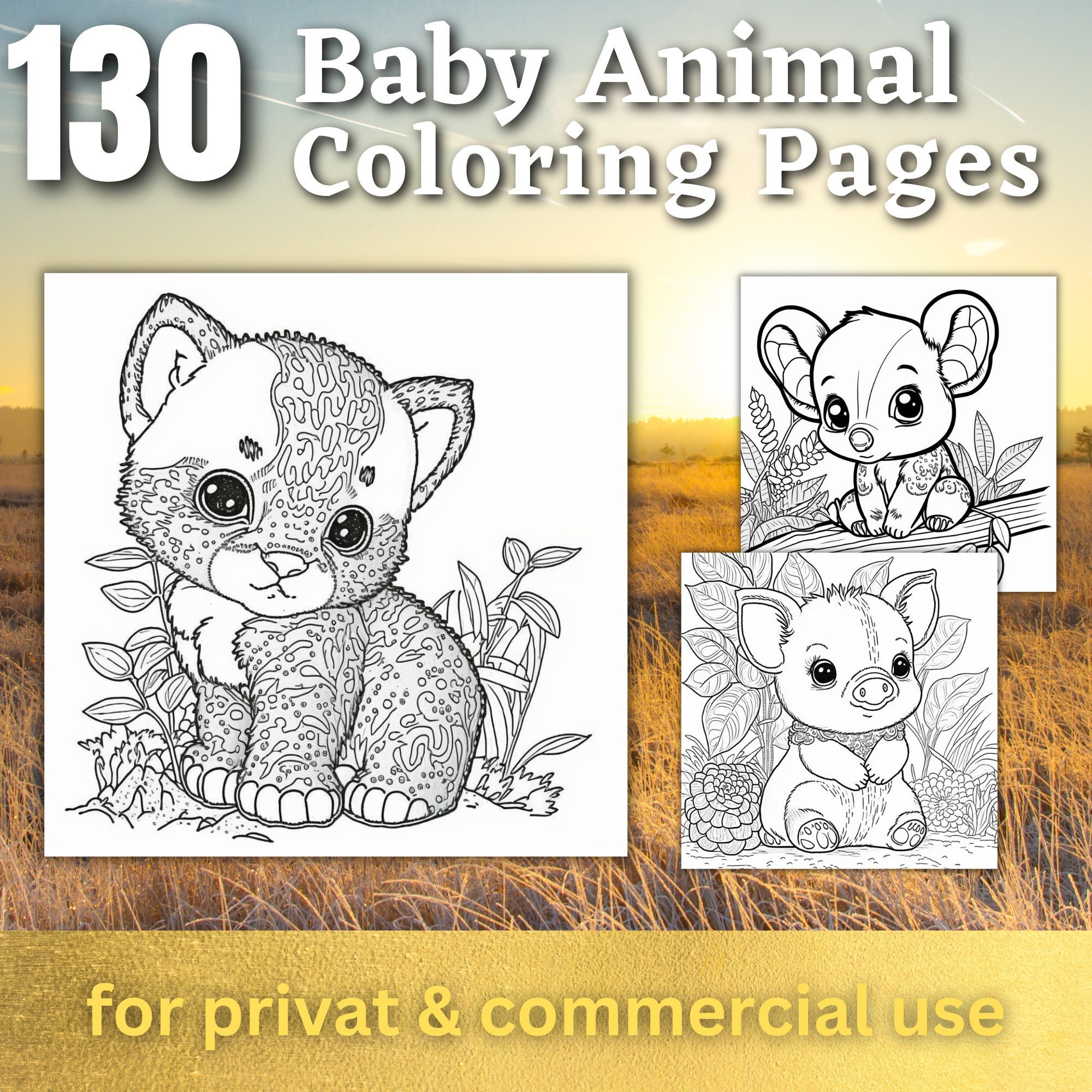 130 Baby Animal Coloring Pages Printable Coloring Book Cute Coloring Pages For Kids Printable Digital Coloring Digital Download Etsy Australia