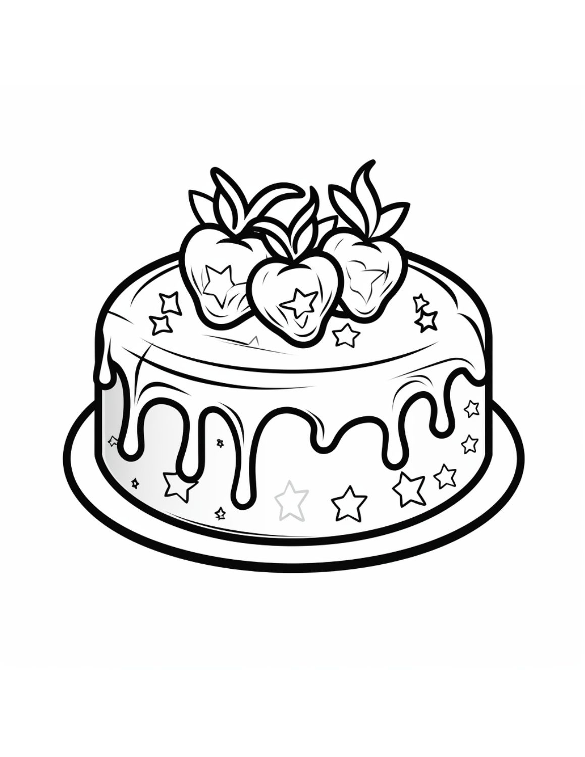 Printable Coloring Pages Cake
