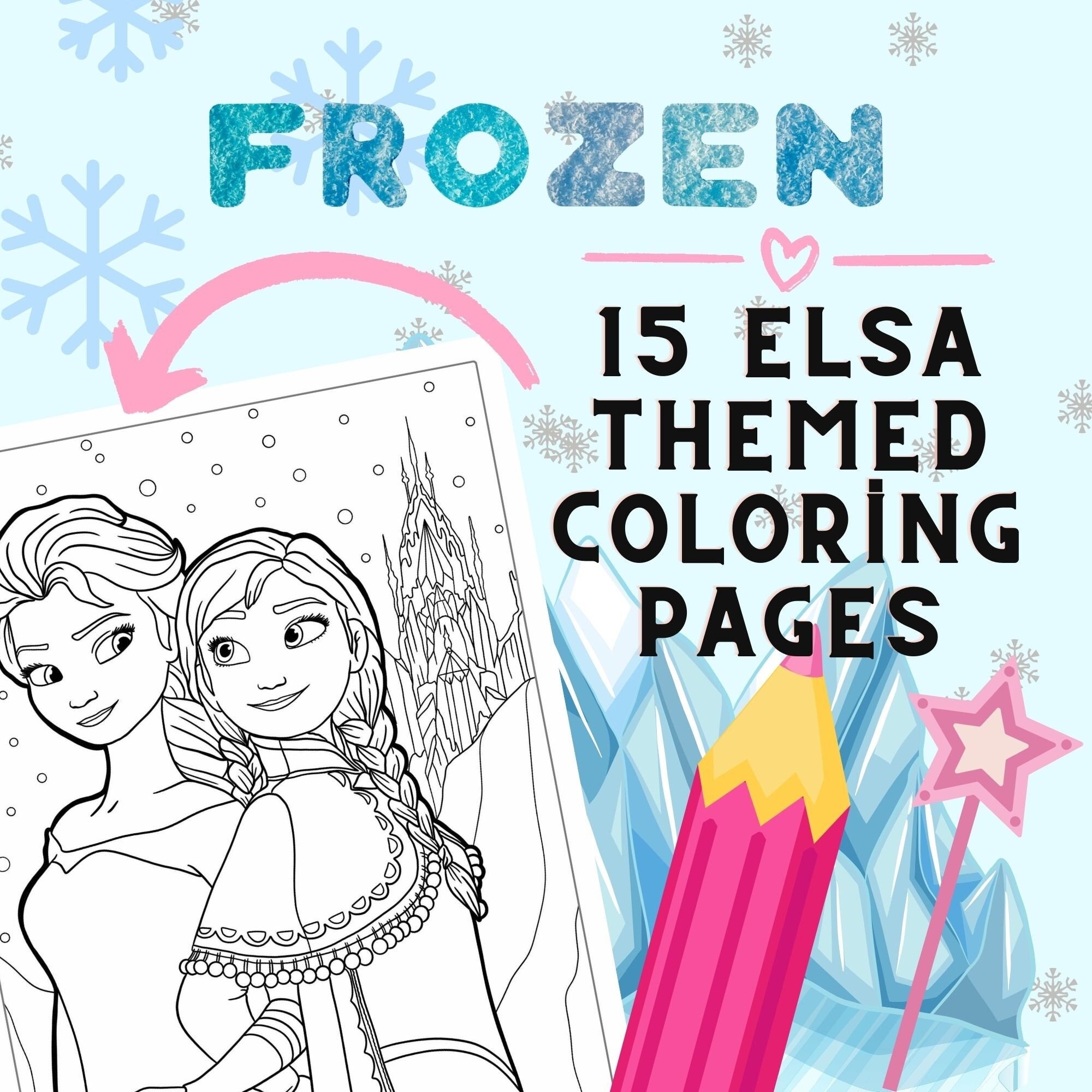 15 FROZEN Coloring Page Elsa Anna Coloring Book Printable Coloring Page Princes Coloring Page Kids Coloring Page Printable A4 Frozen Etsy