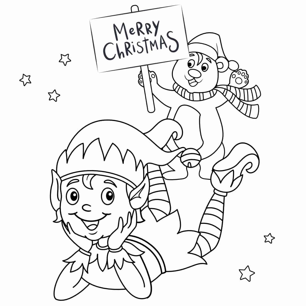 Elf Printable Coloring Pages