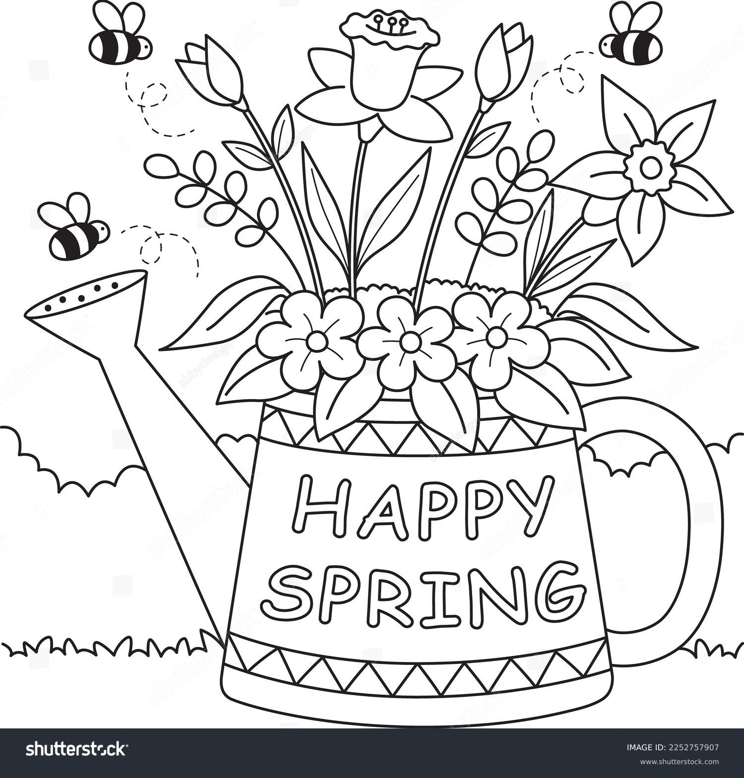 175 Thousand Coloring Pages Spring Royalty Free Images Stock 