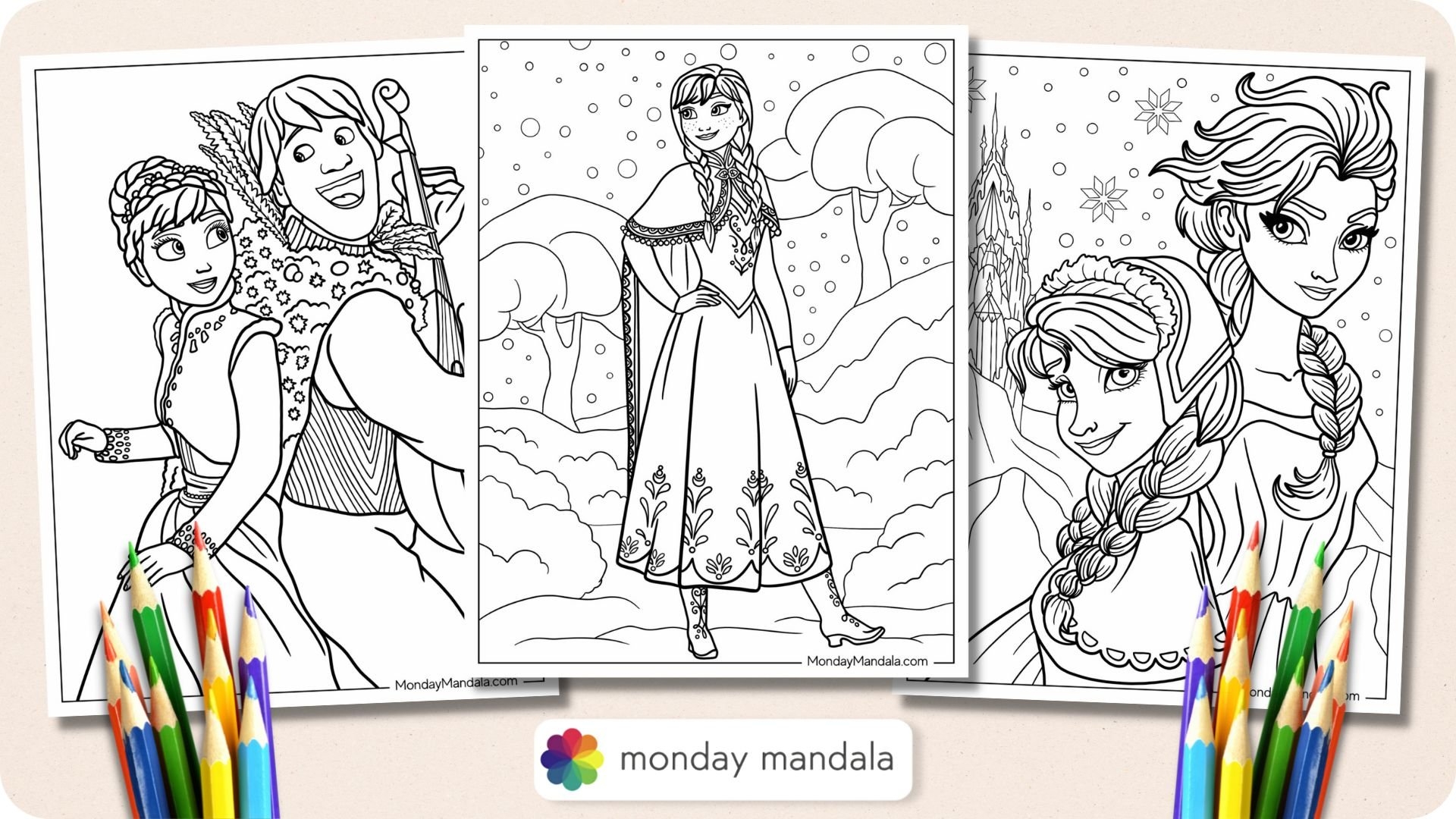 Elsa And Anna Free Coloring Pages
