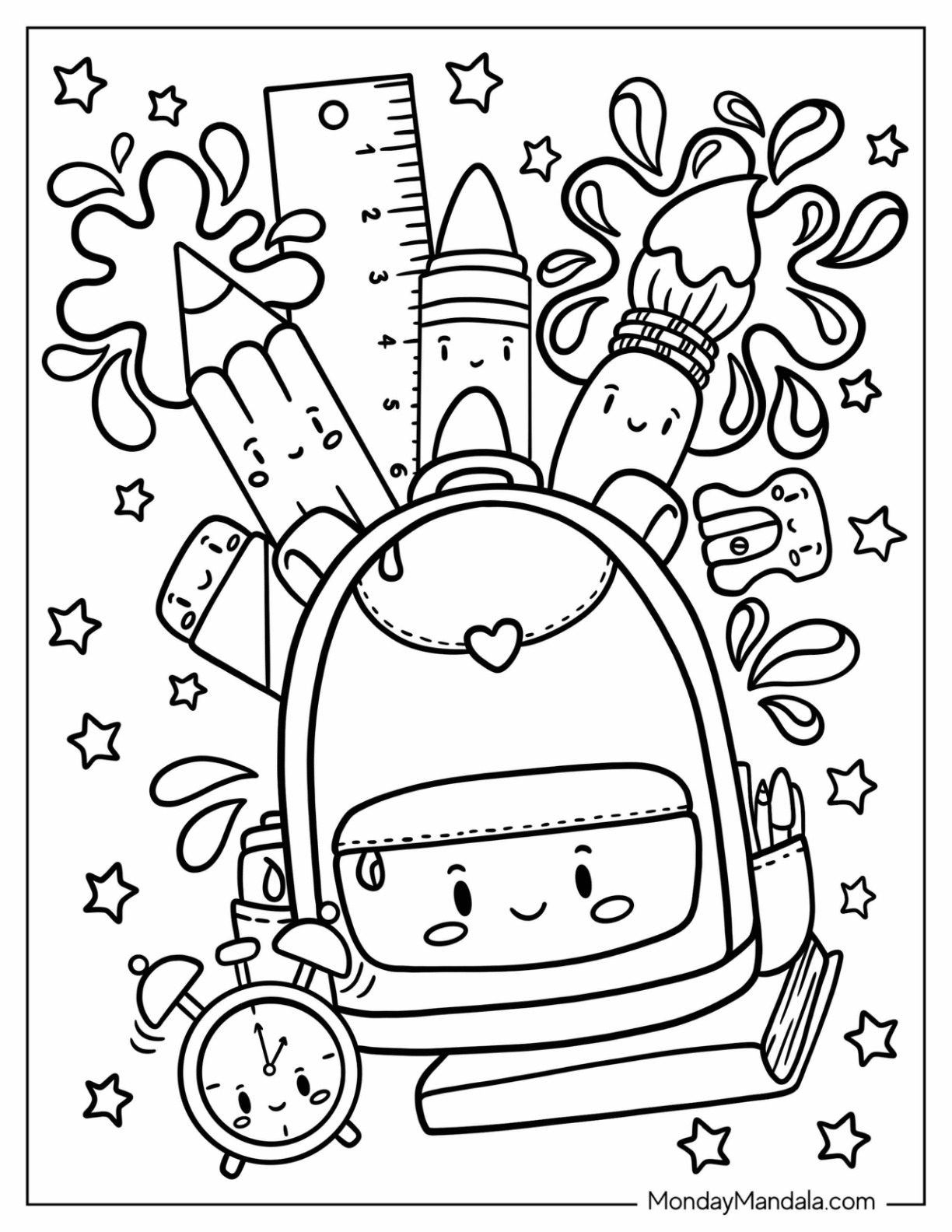 20 Back To School Coloring Pages Free Printables Worksheets 