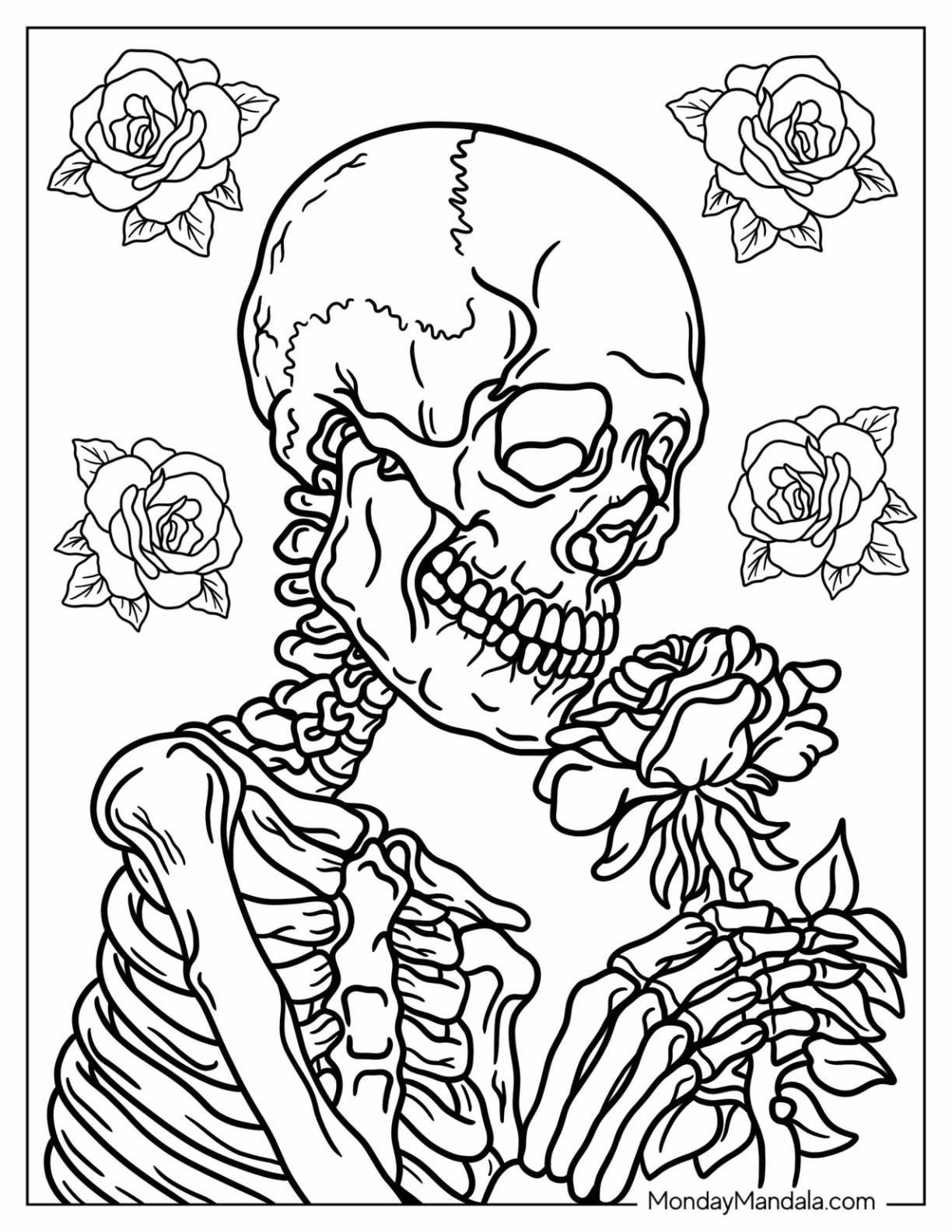 20 Skeleton Coloring Pages Free PDF Printables 