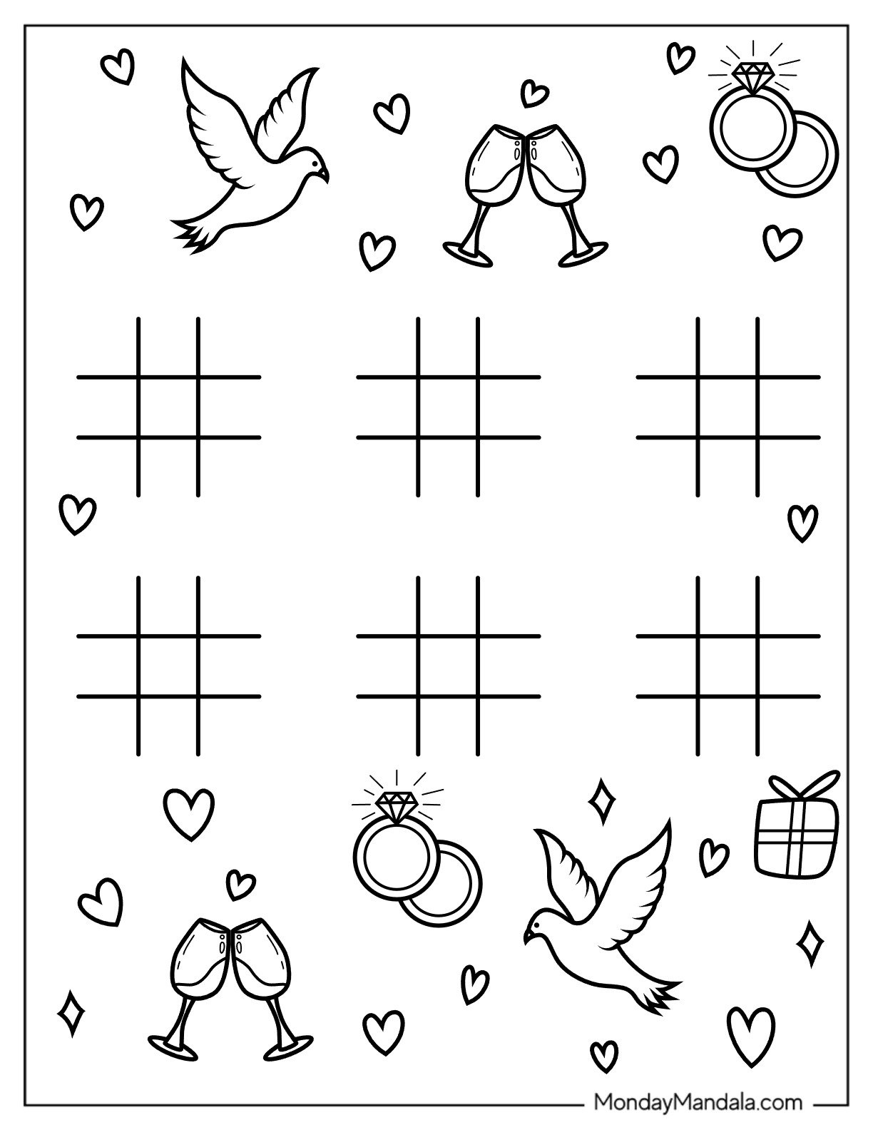 20 Wedding Coloring Pages Free PDF Printables 