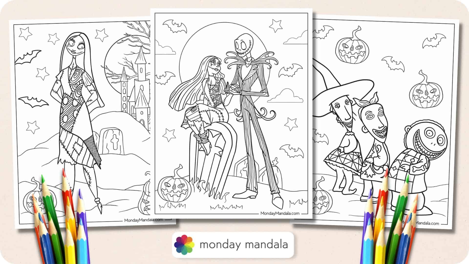 22 Nightmare Before Christmas Coloring Pages Free PDFs 