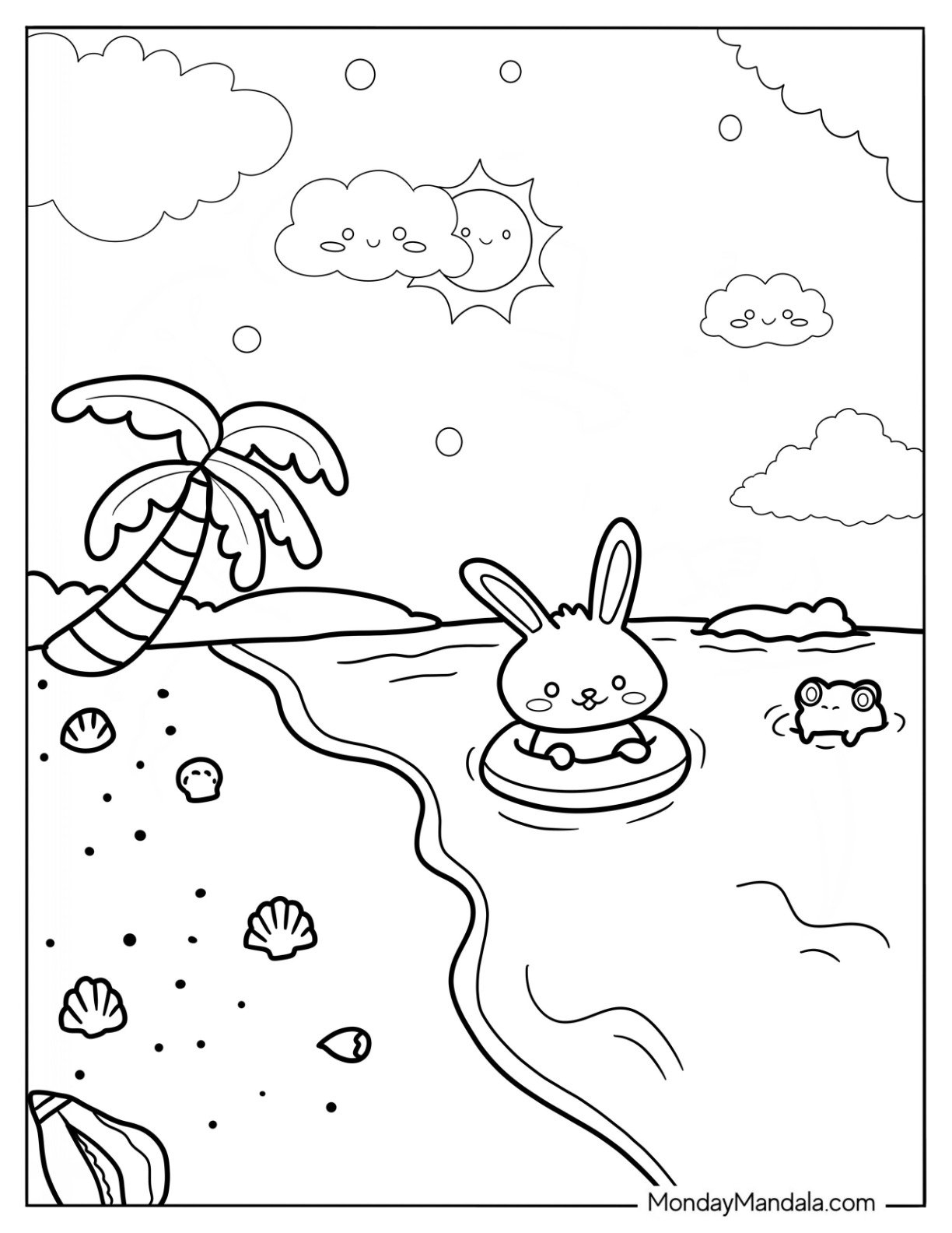 26 Beach Coloring Pages Free PDF Printables 