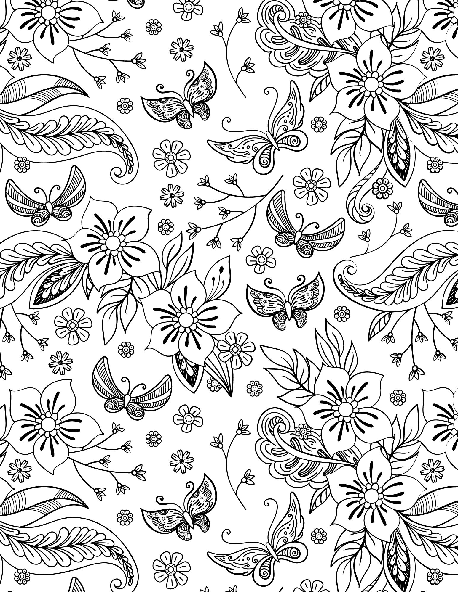 Printable Adult Coloring Pages Flowers