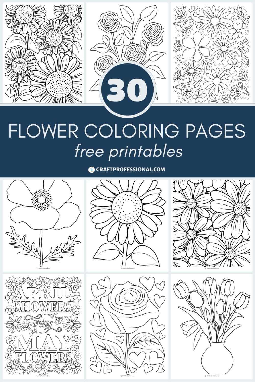Flower Coloring Pages Free Printable
