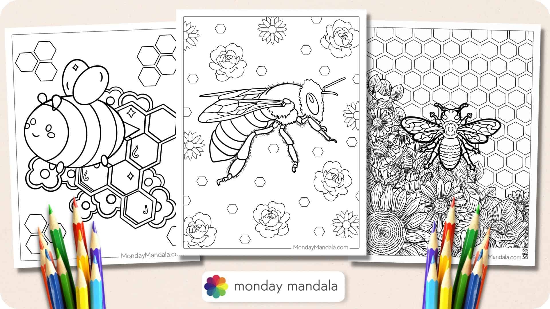 32 Bee Coloring Pages Free PDF Printables 