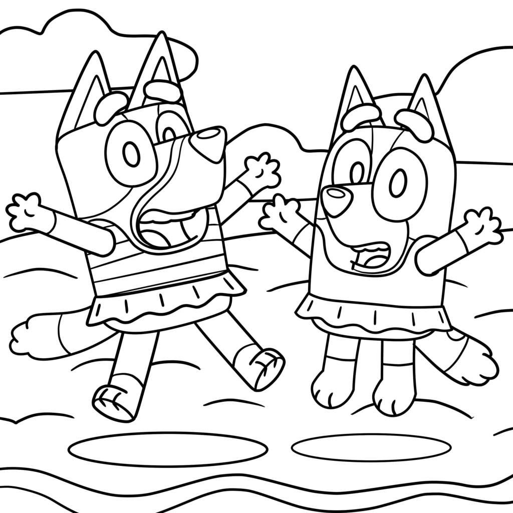 32 Printable Bluey Coloring Pages
