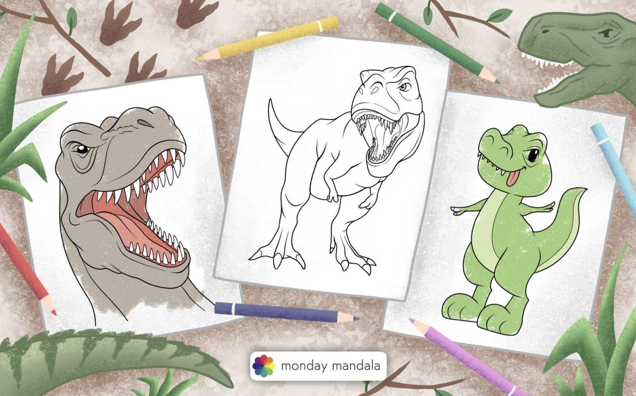 T Rex Coloring Pages Printable