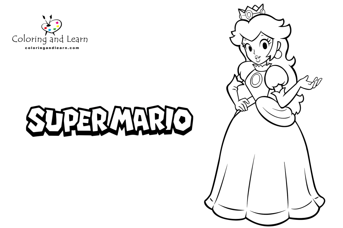 Princess Peach Coloring Pages Free