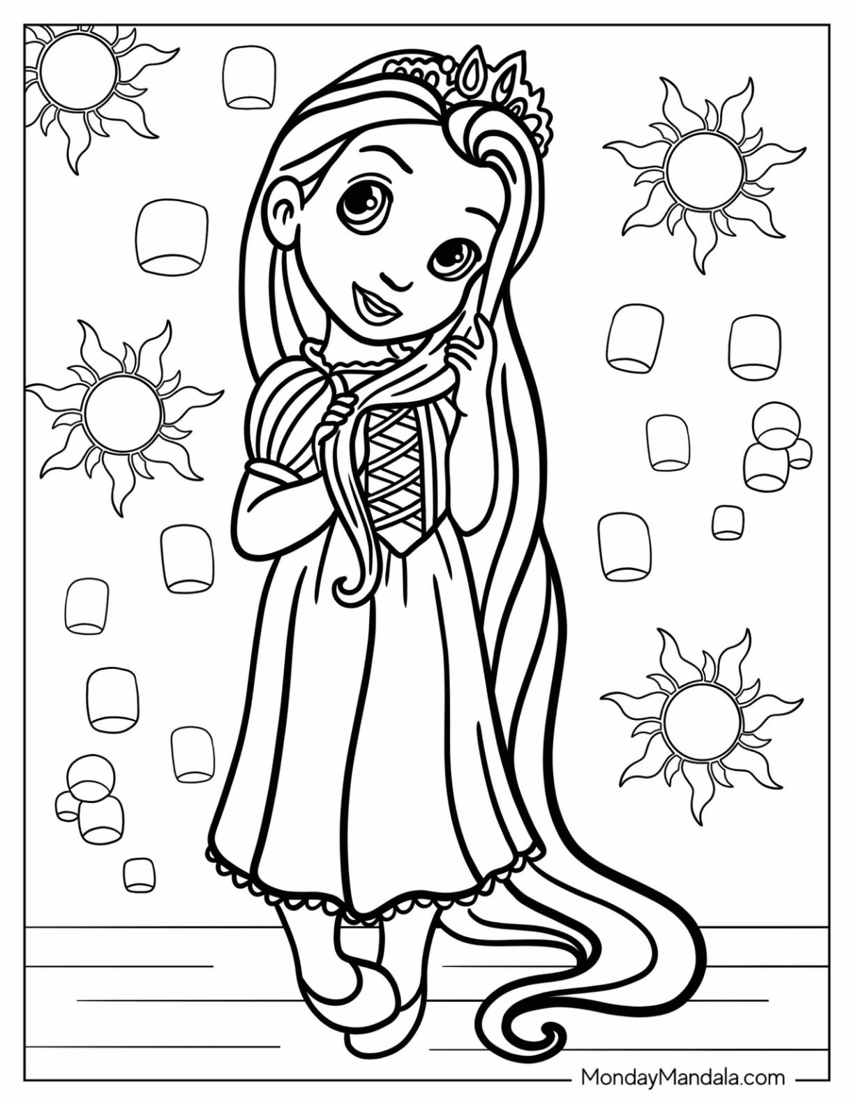 Printable Coloring Pages Rapunzel
