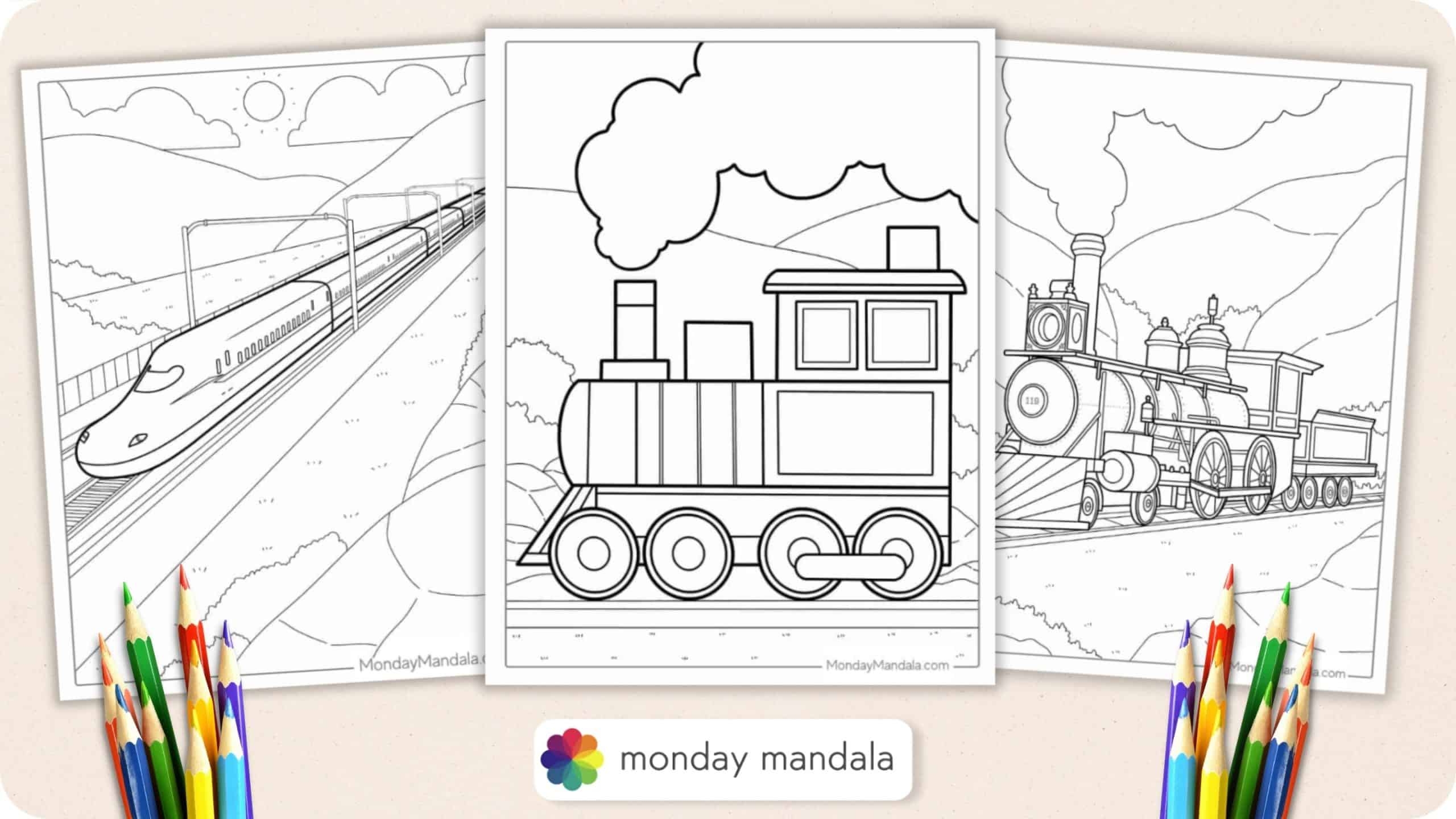 39 Train Coloring Pages Free PDF Printables 