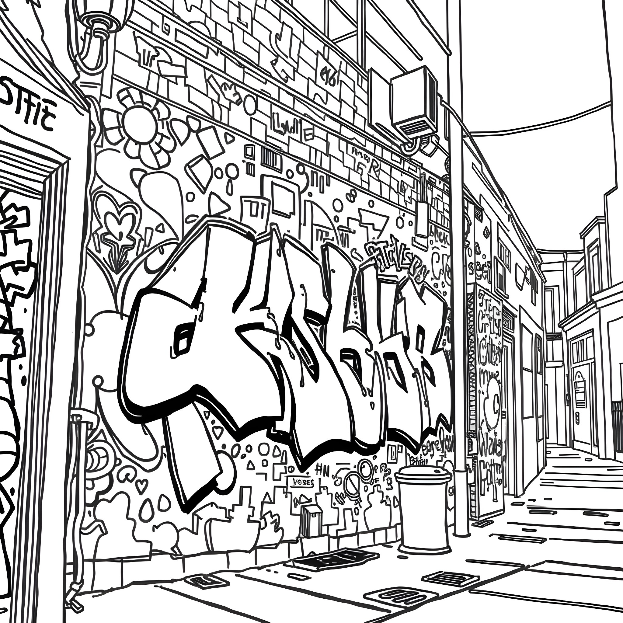 Graffiti Coloring Pages Printable