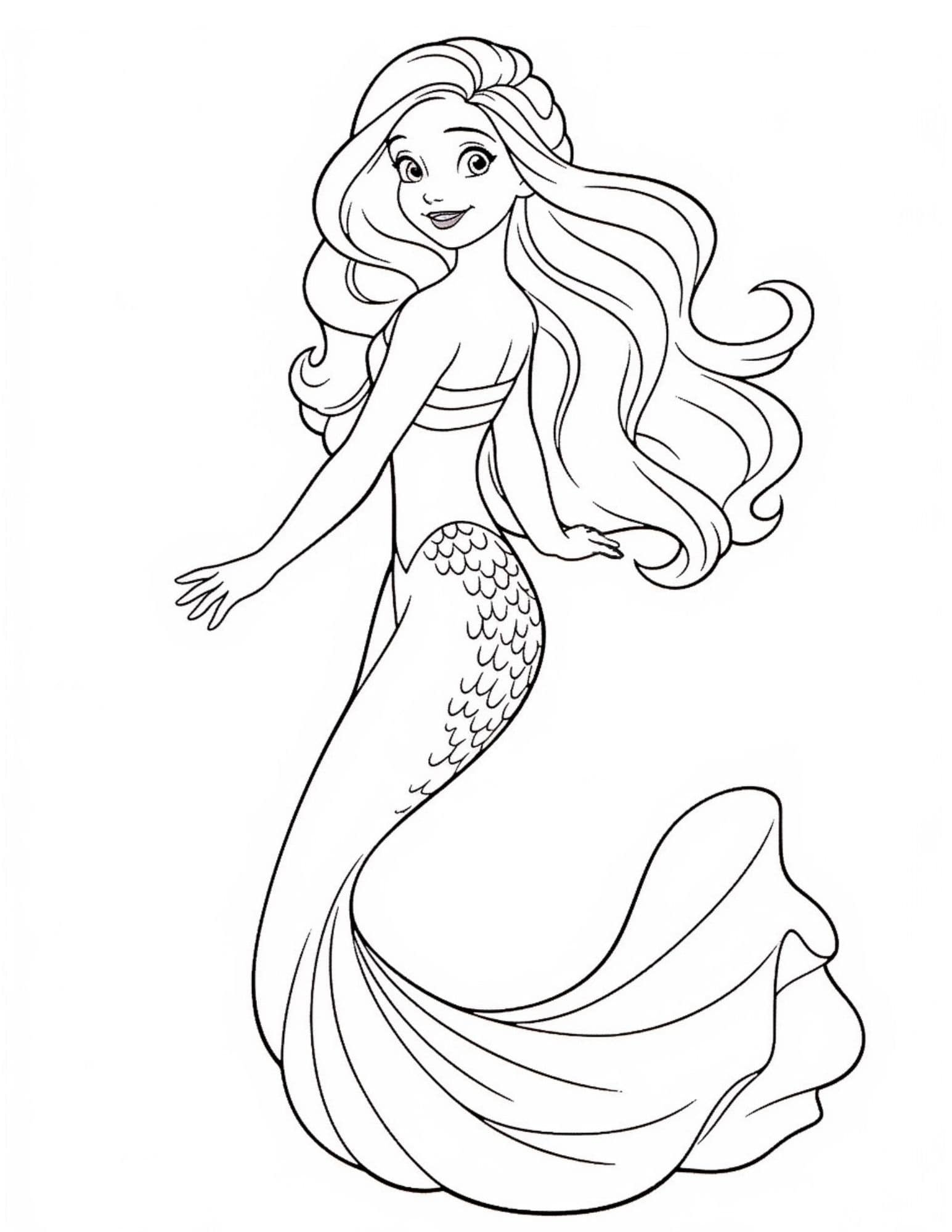 Printable Mermaid Coloring Pages