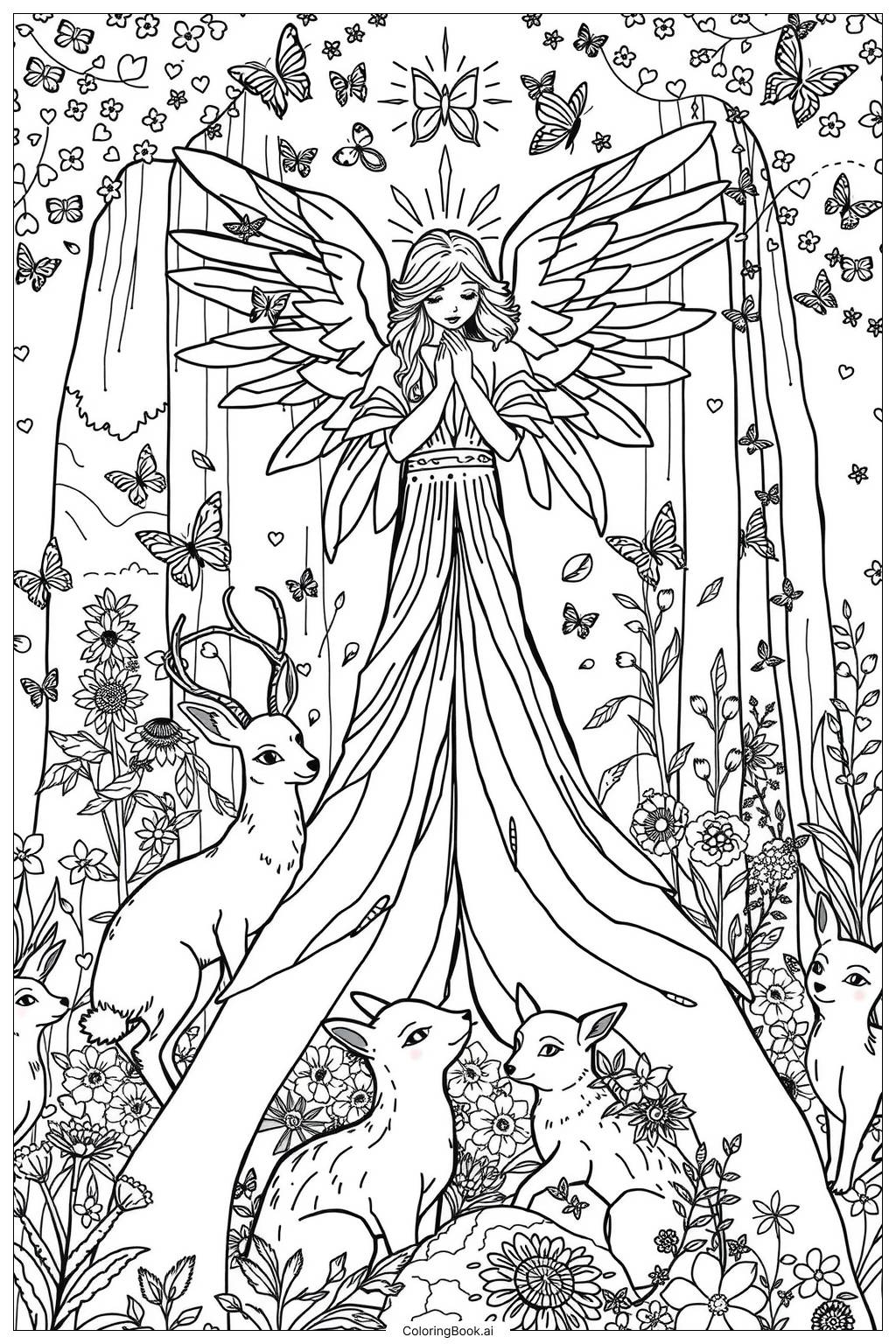 45 Angel Coloring Pages Free PDF U0026 PNG Printables 