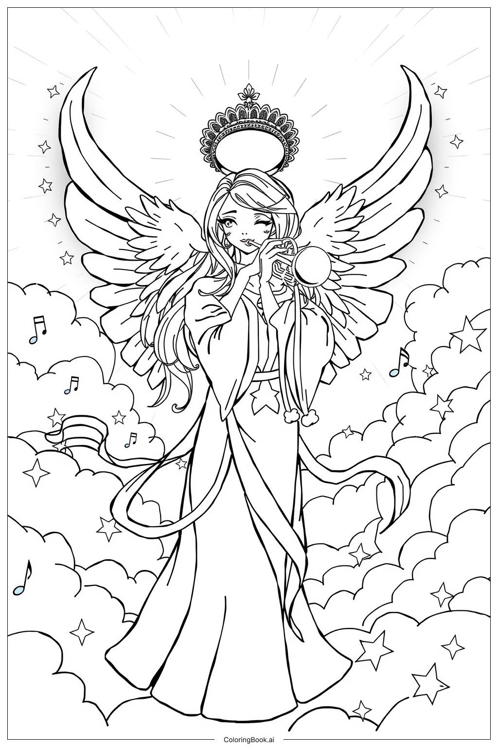 45 Angel Coloring Pages Free PDF U0026 PNG Printables 