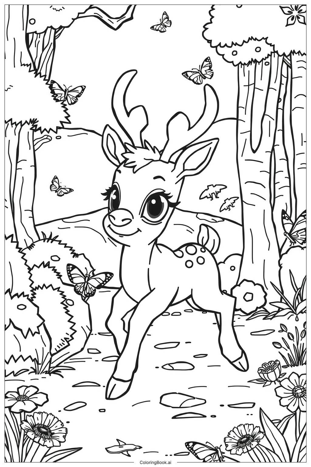 45 Reindeer Coloring Pages Free PDF U0026 PNG Printables 