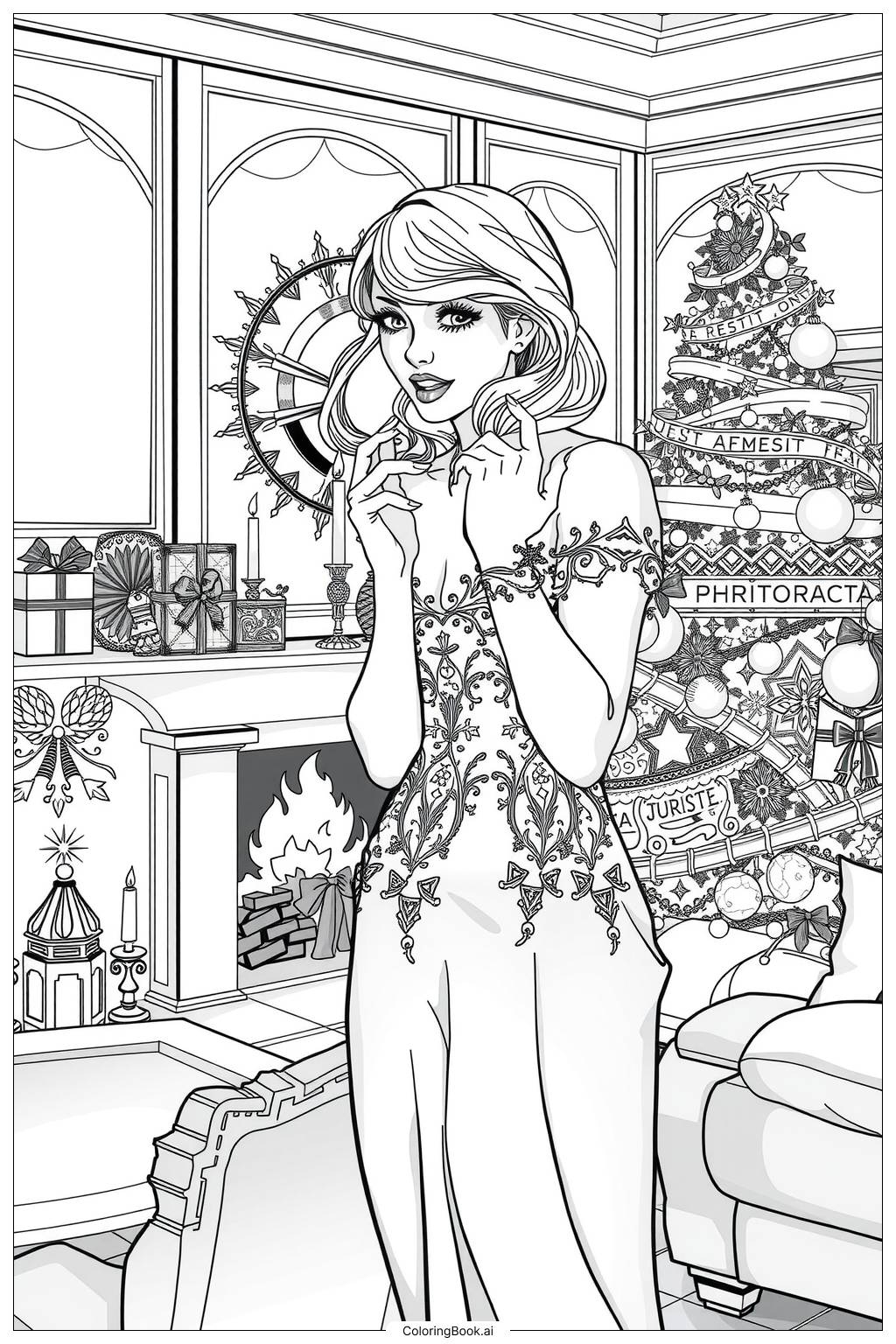 Taylor Swift Coloring Page Free