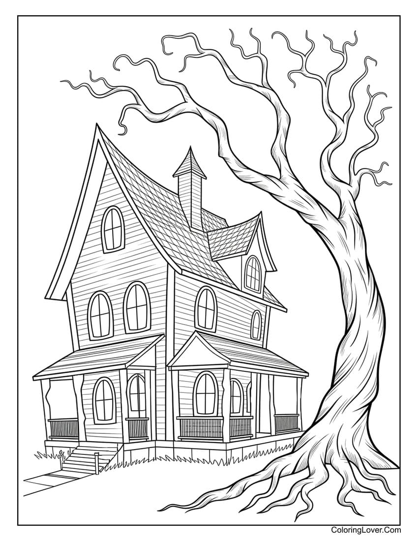 Printable House Coloring Pages