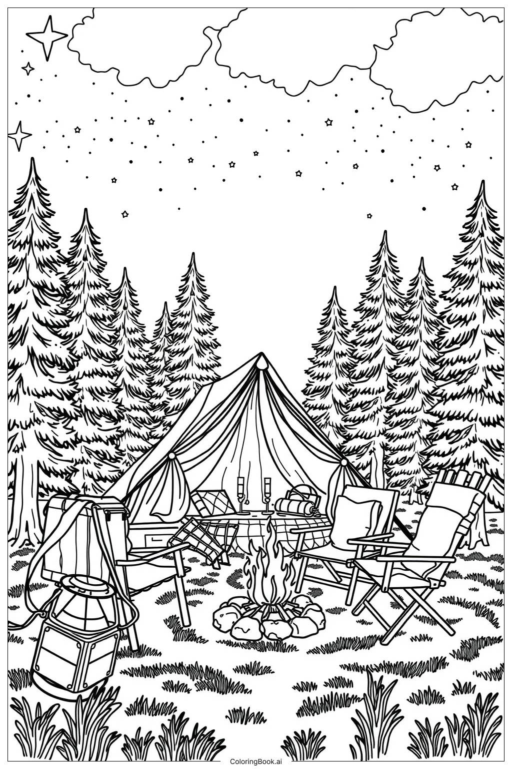 49 Camping Coloring Pages Free PDF U0026 PNG Printables 