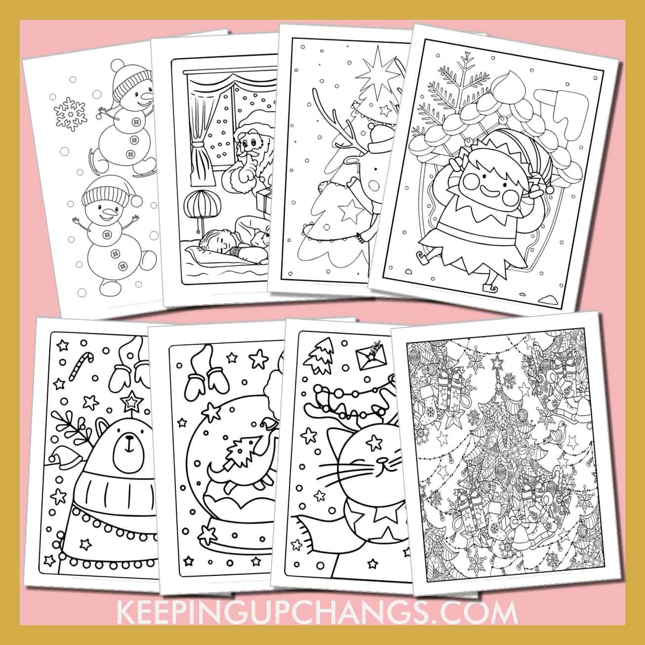 Free Christmas Adult Coloring Pages