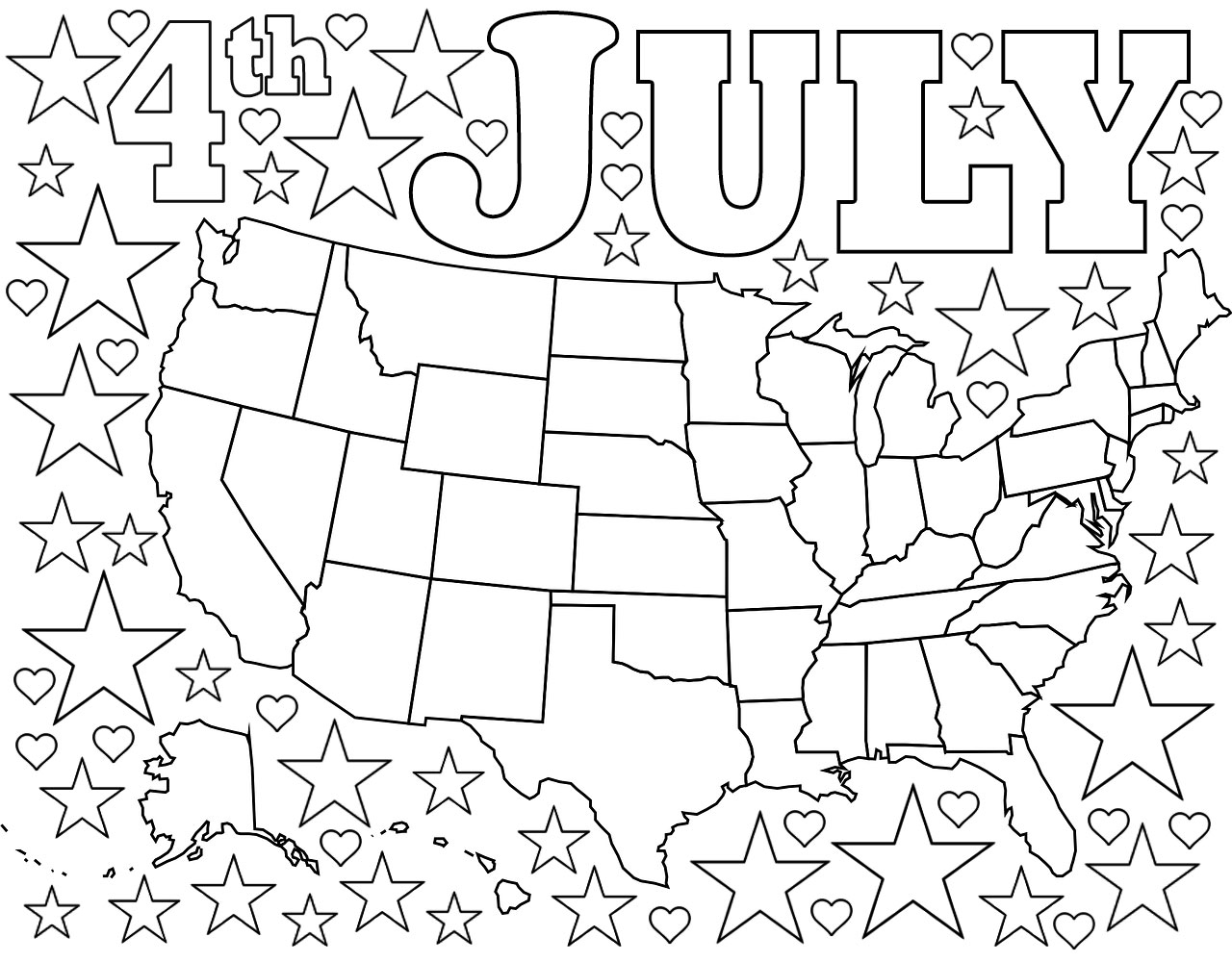 Fourth Of July Coloring Pages Free