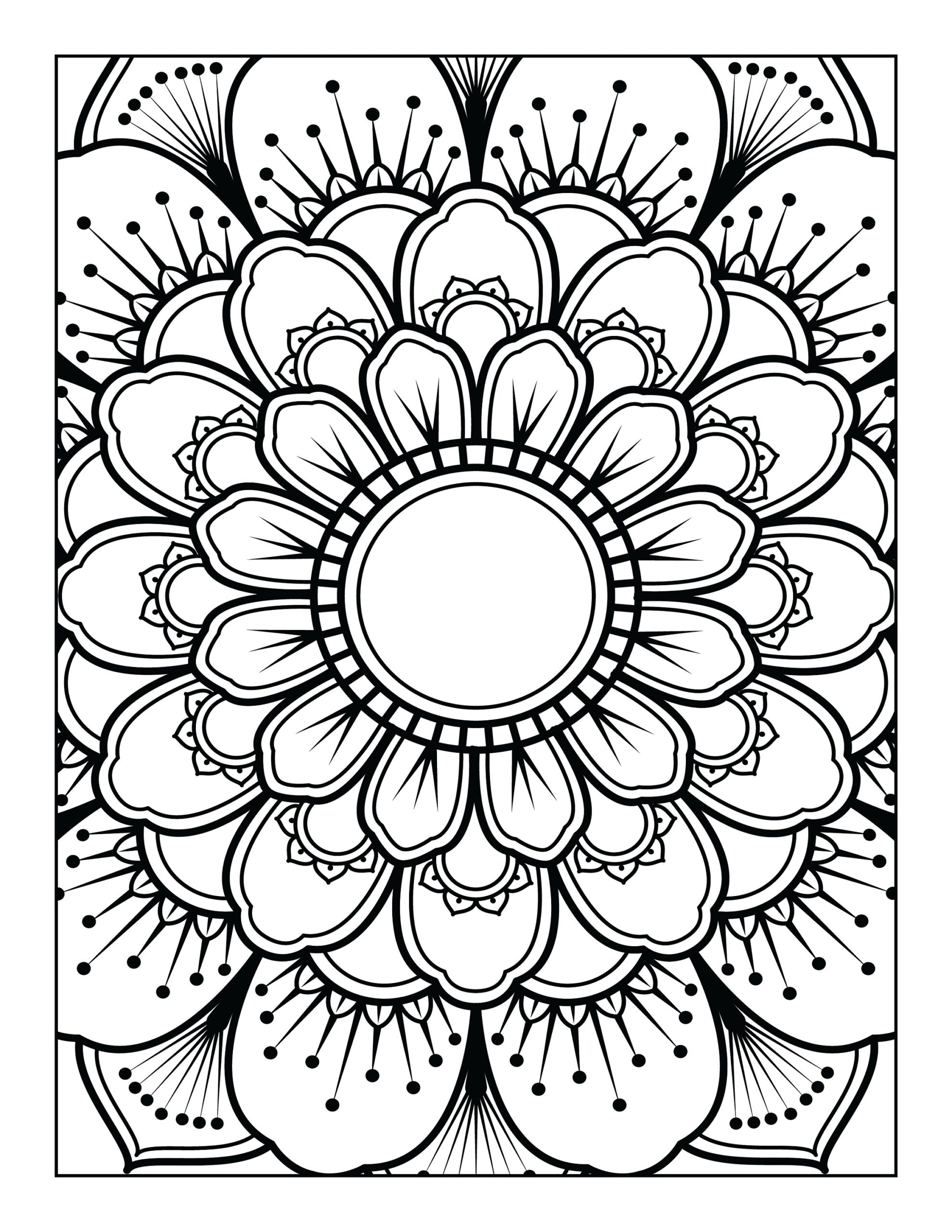 5 Printable Mandala adult Coloring Pages Floral Easy 