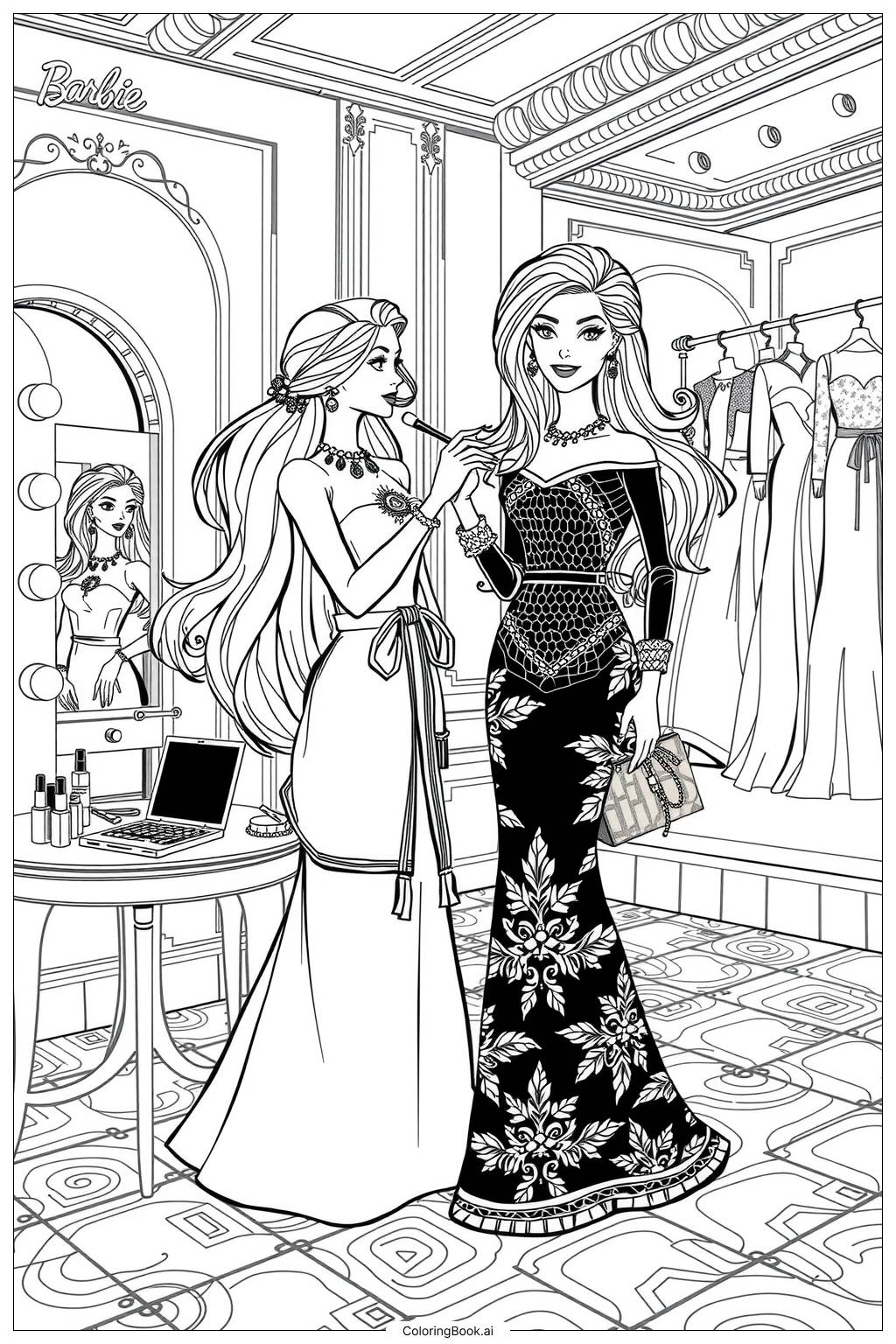 52 Barbie Coloring Pages Free PDF U0026 PNG Printables 