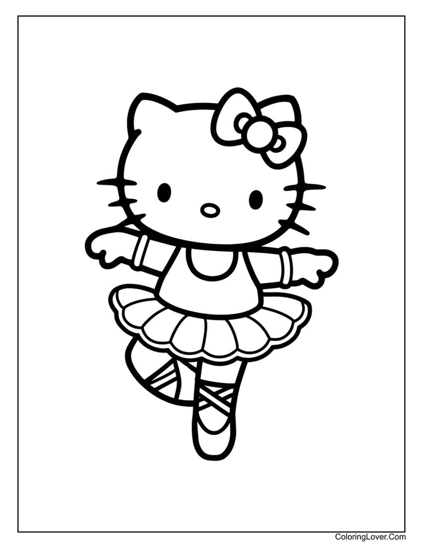 Printable Full Size Hello Kitty Coloring Pages