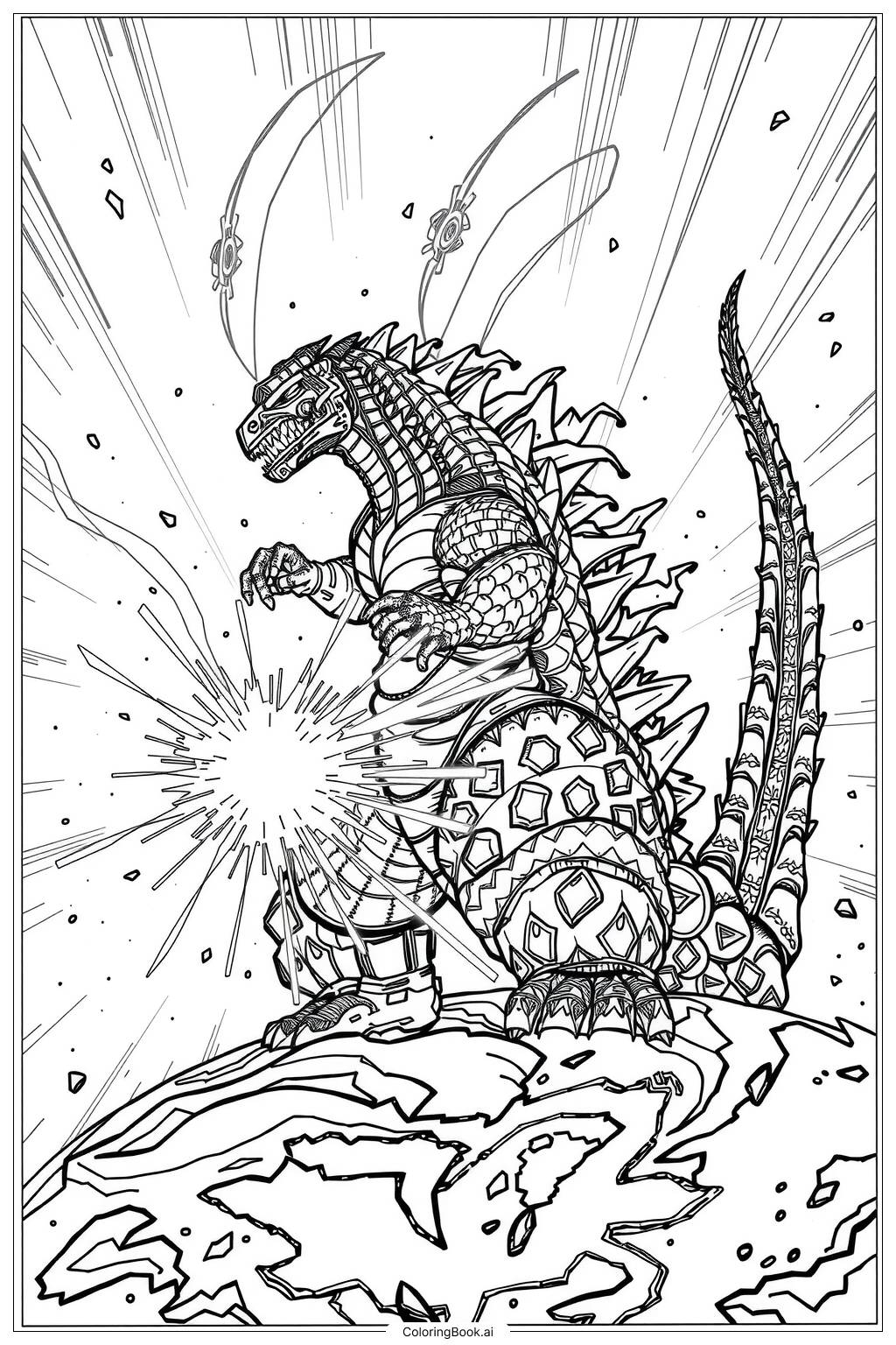 Free Coloring Pages Godzilla