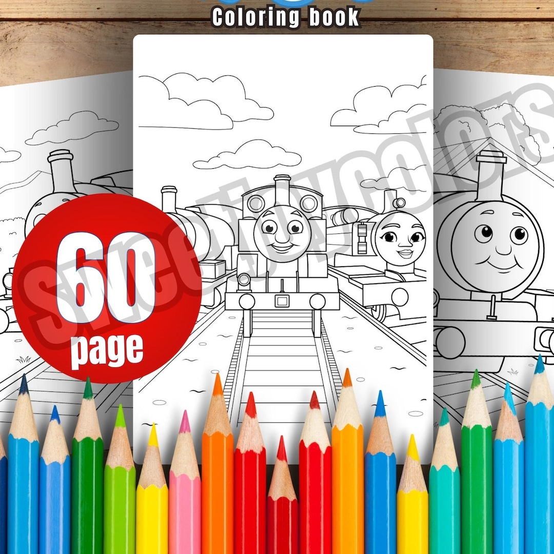 60 Thomas And Friends Coloring Page a4 S ze Pdf Download Kids Coloring Activity coloring Book coloring Pages Cartoon Coloring Pages Etsy