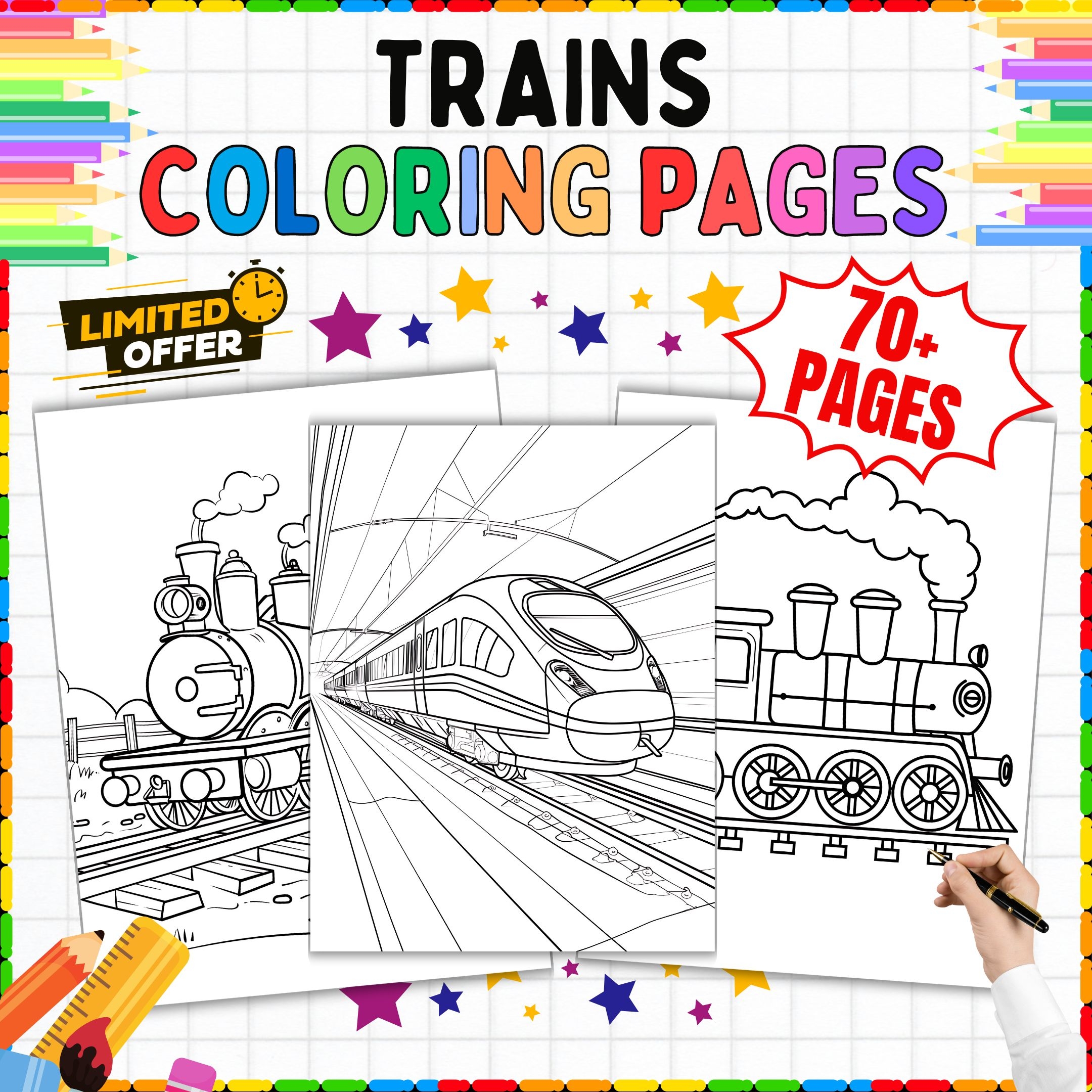 70 Train Coloring Pages Printable Sheets For PreK 2nd Grade Transportation