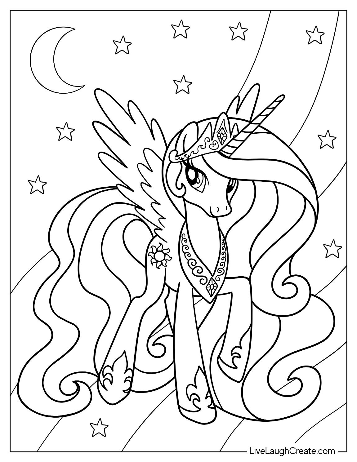 Free Coloring Page My Little Pony