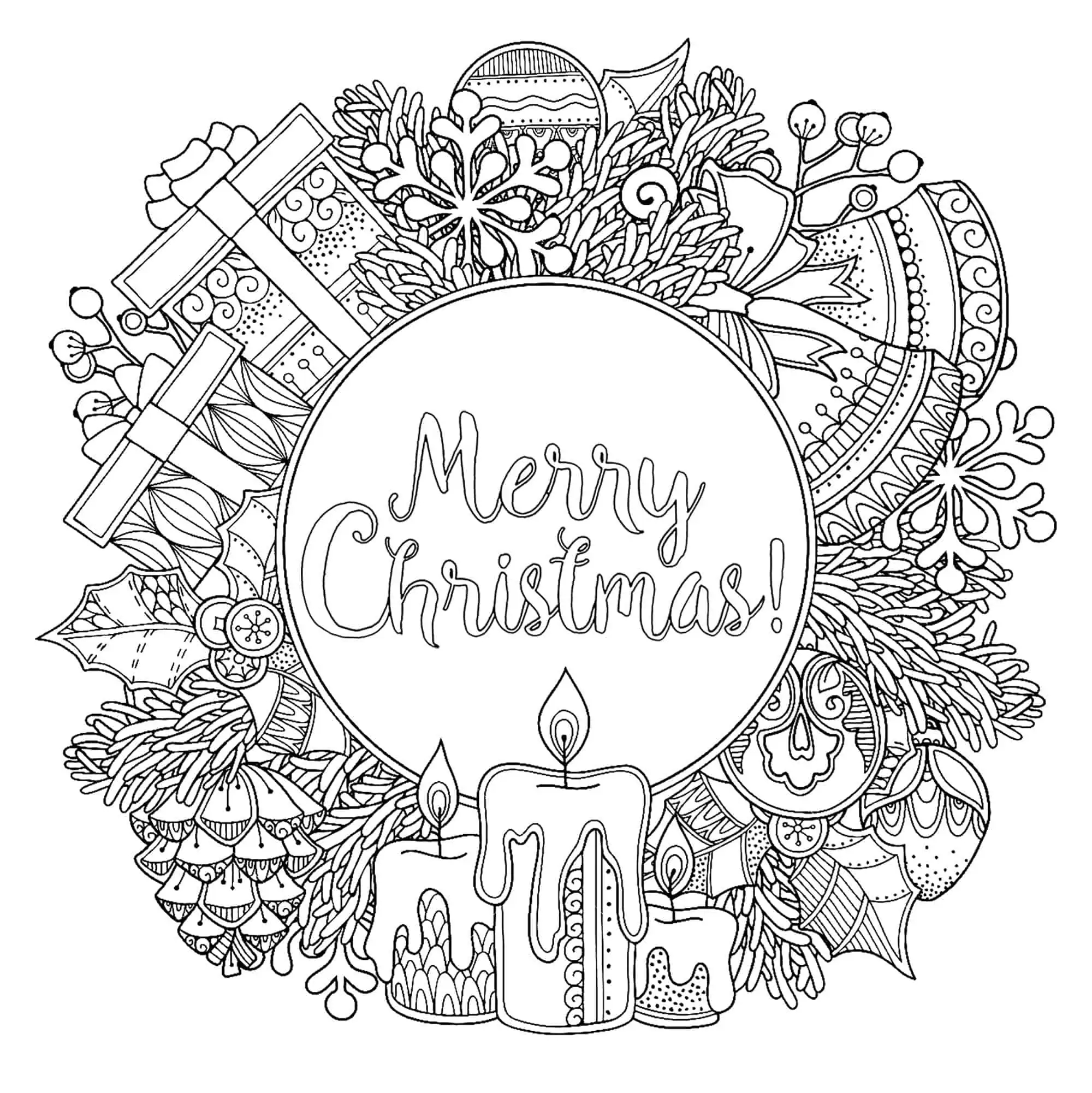 Adult Christmas Coloring Pages Printable
