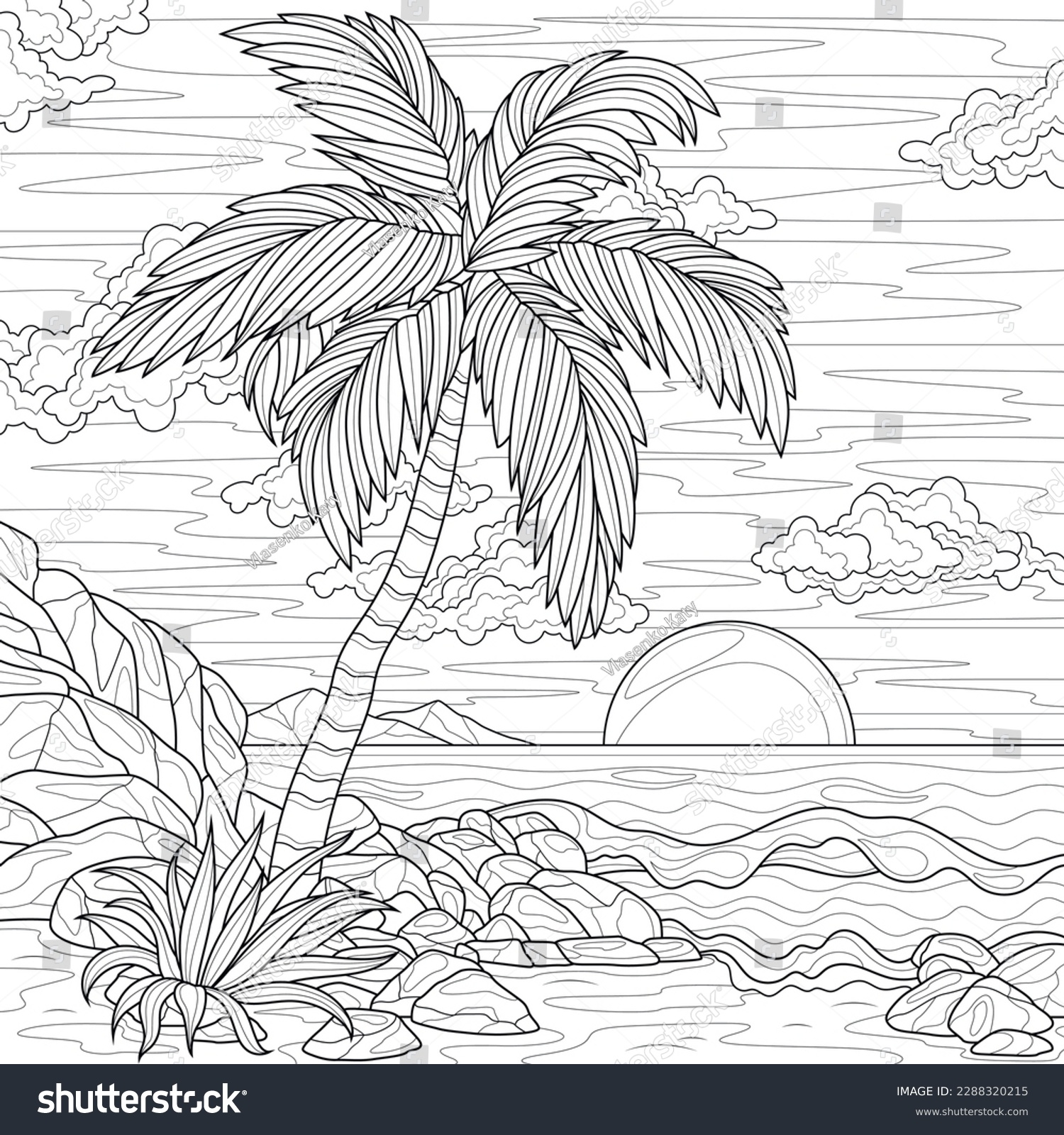 Adult Coloring Pages Beach Over 2 472 Royalty Free Licensable Stock Illustrations U0026 Drawings Shutterstock