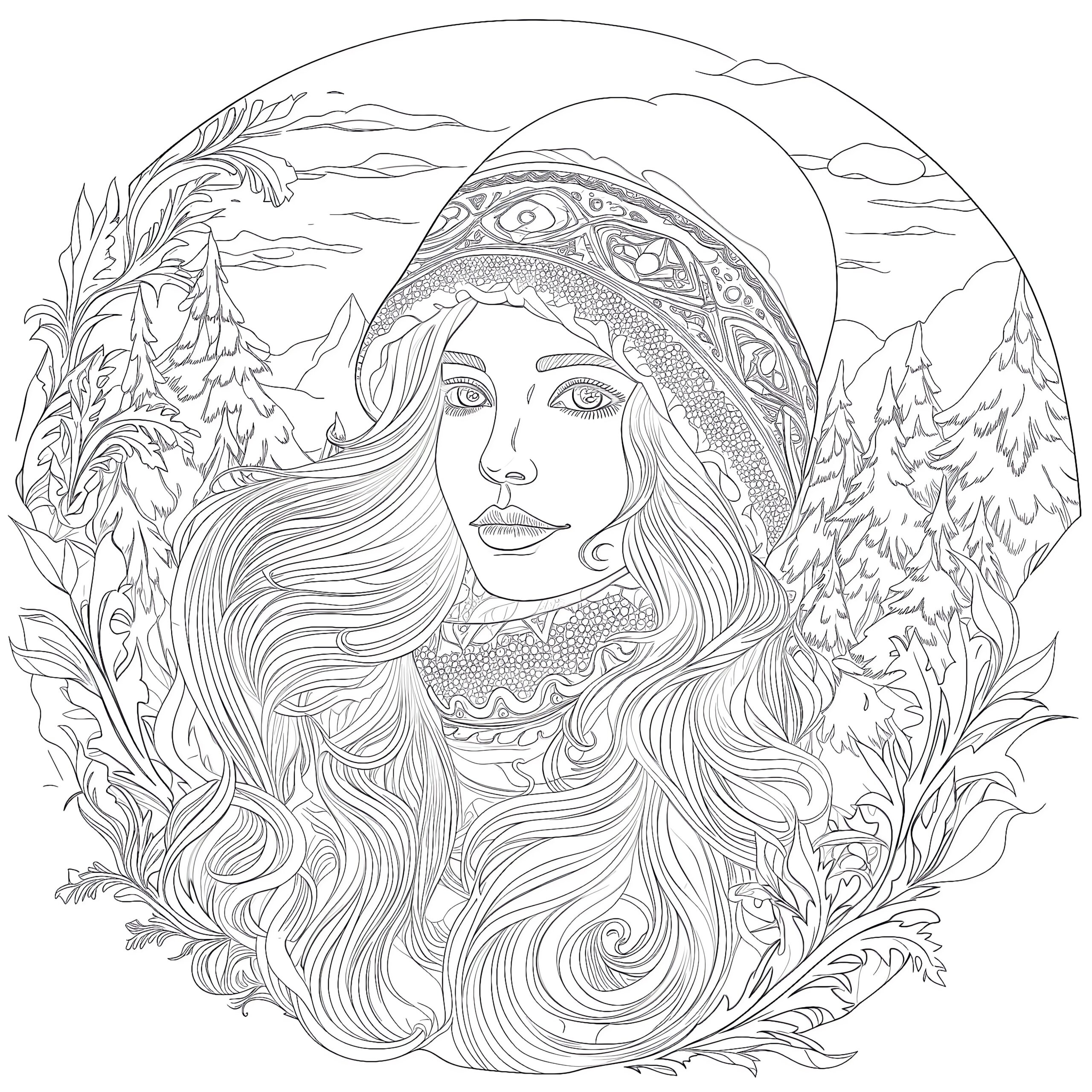 Adult Coloring Pages Winter Coloring Page Mimi Panda