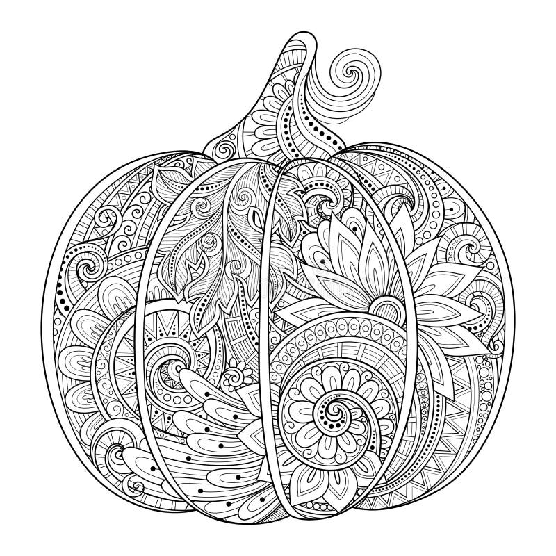 Adult Coloring Pumpkin Stock Illustrations 1 024 Adult Coloring 