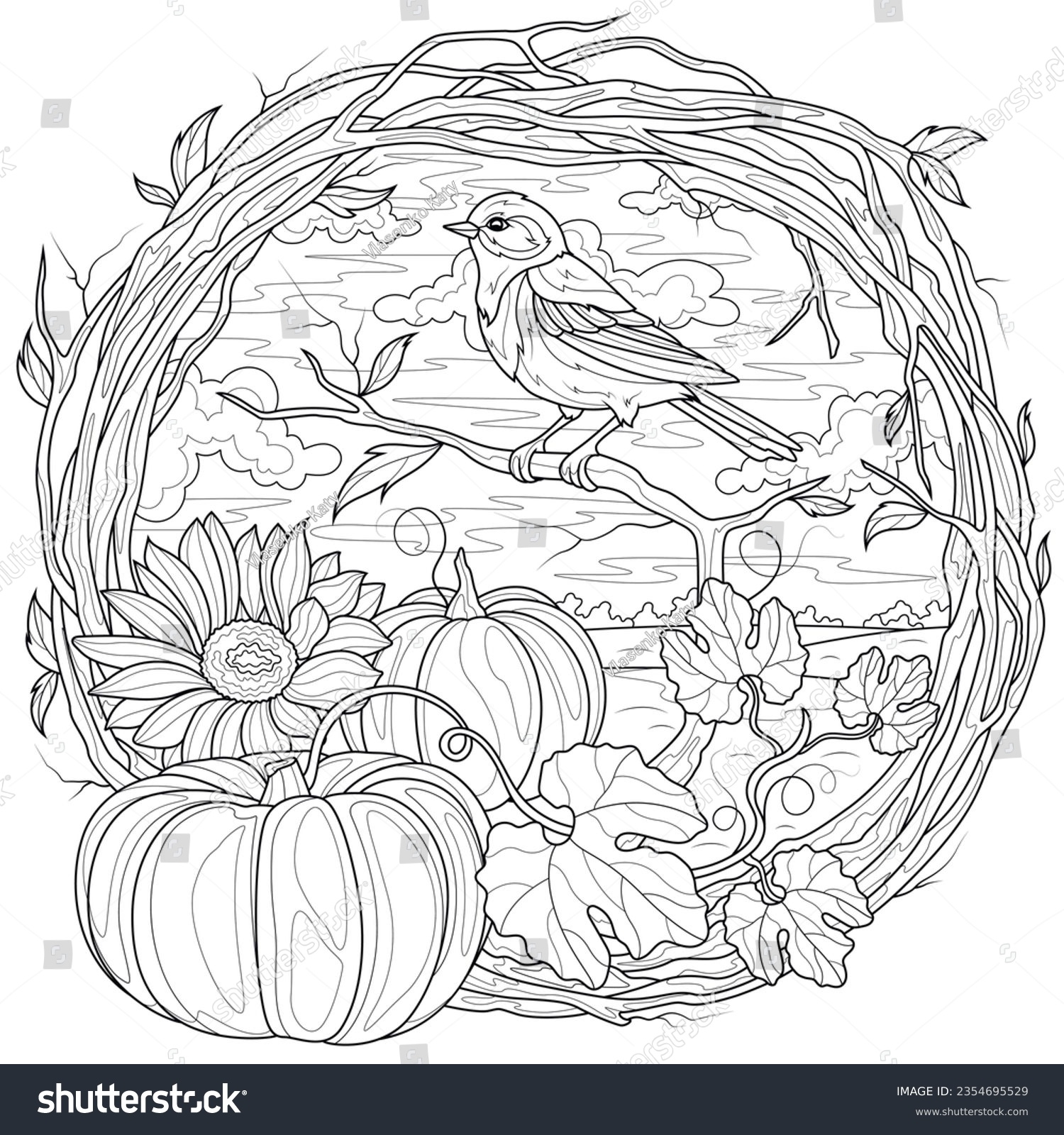 Adult Fall Coloring Pages Over 3 017 Royalty Free Licensable Stock Illustrations U0026 Drawings Shutterstock