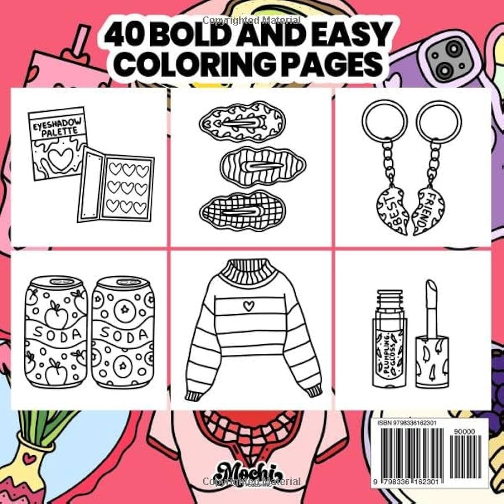 Aesthetic Girl Coloring Book Bold And Easy Coloring Pages For Adults And Kids Simple And Big Girly Inspired Designs For Relaxation Bold U0026 Easy
