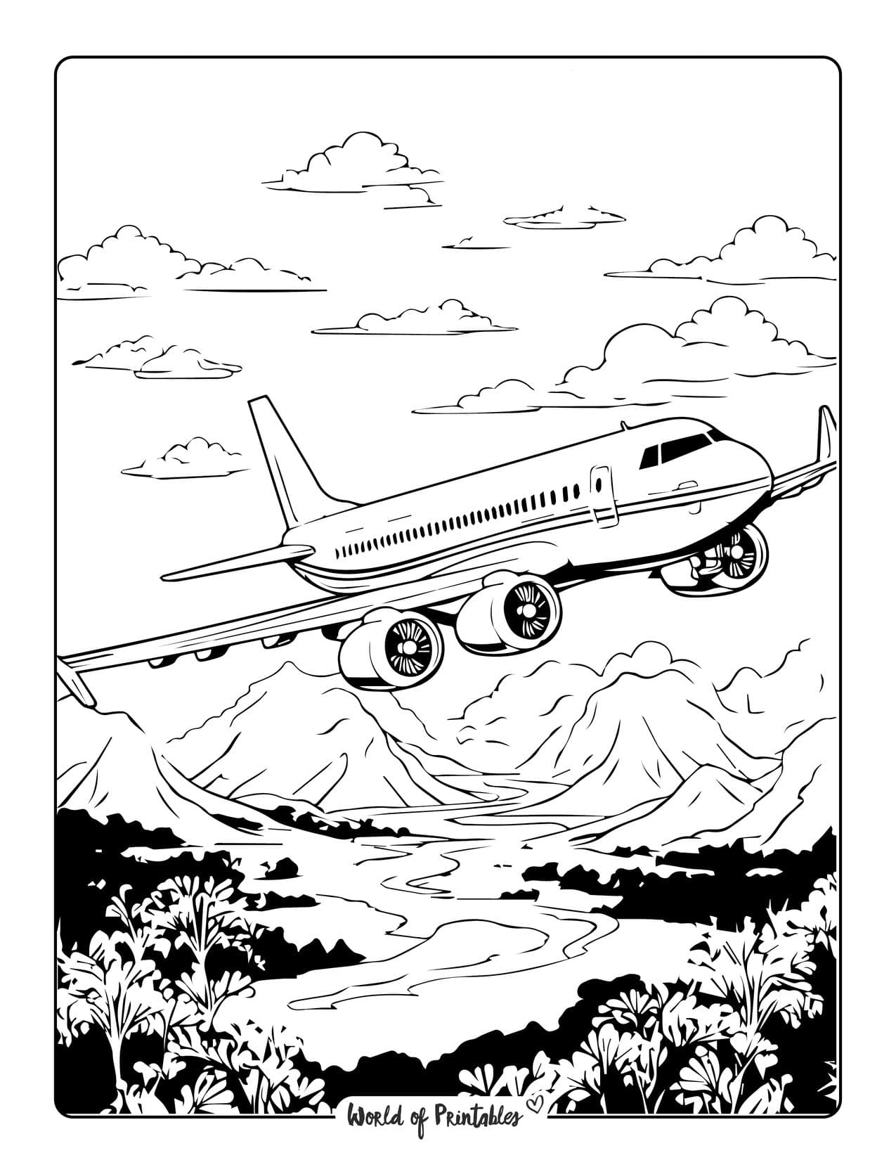 Airplane Coloring Pages For Kids U0026 Adults World Of Printables