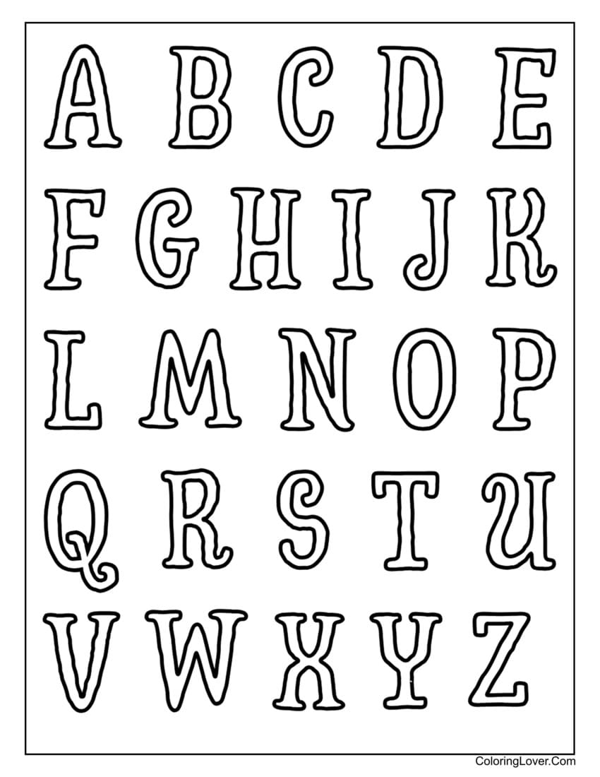 Letter Coloring Pages Printable