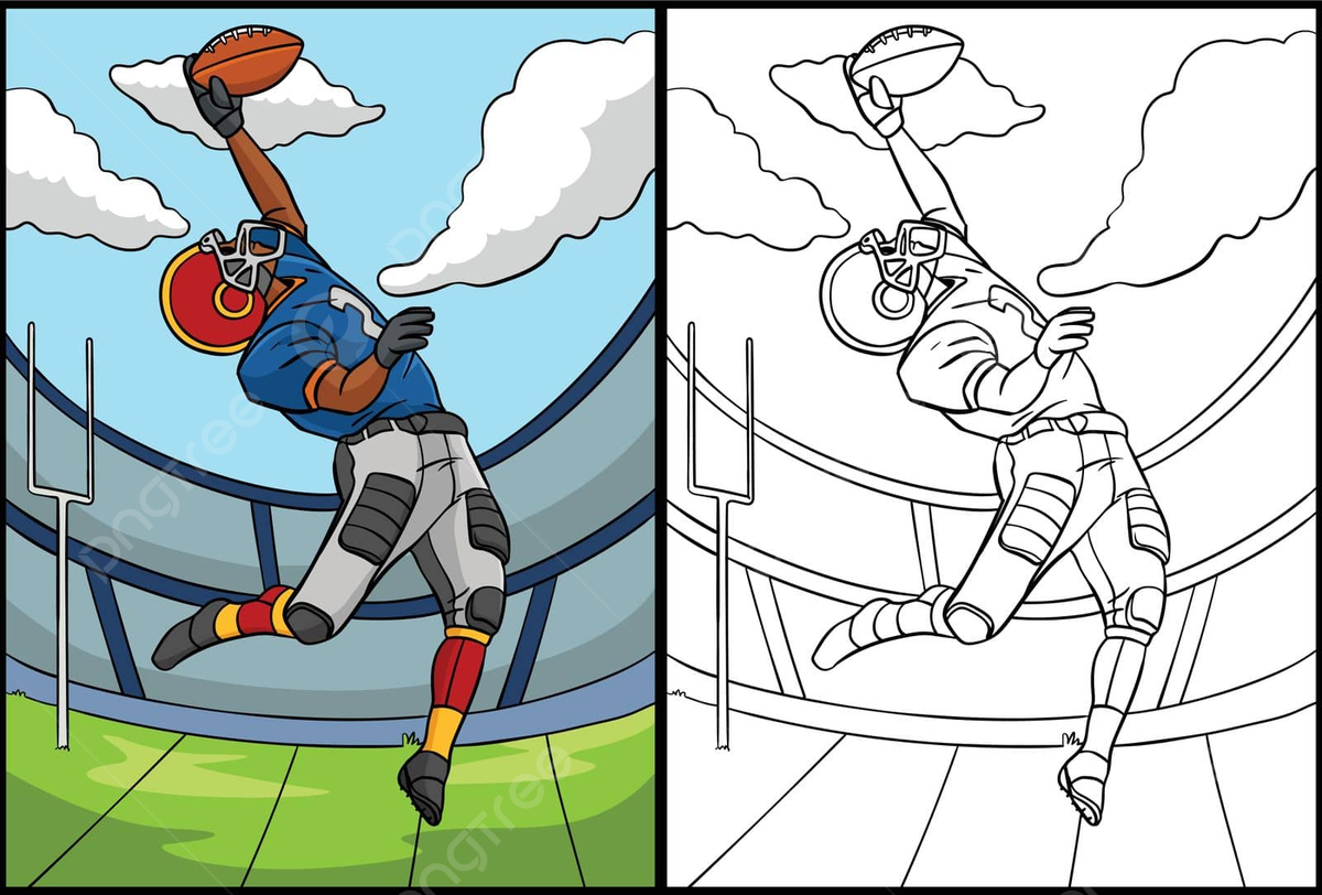American Football Coloring Page Illustration Outline Football Colouring Vector Football Drawing Rat Drawing Ring Drawing PNG And Vector With Transparent Background For Free Download