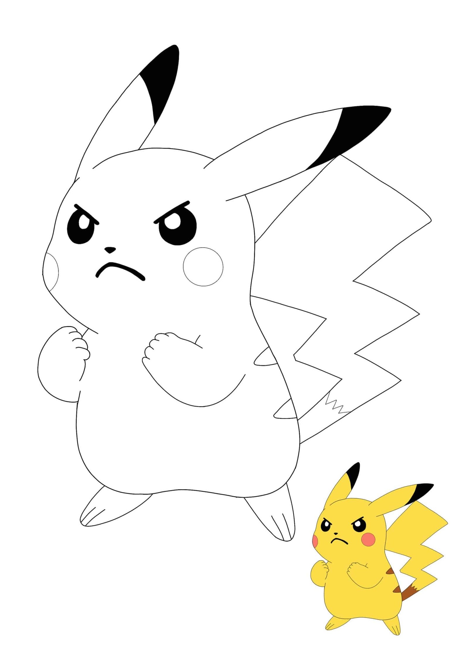 Angry Pokemon Pikachu Coloring Pages 2 Free Coloring Sheets 2021 
