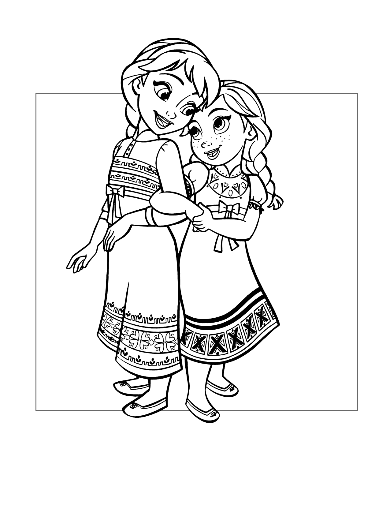 Elsa And Anna Coloring Pages Printable